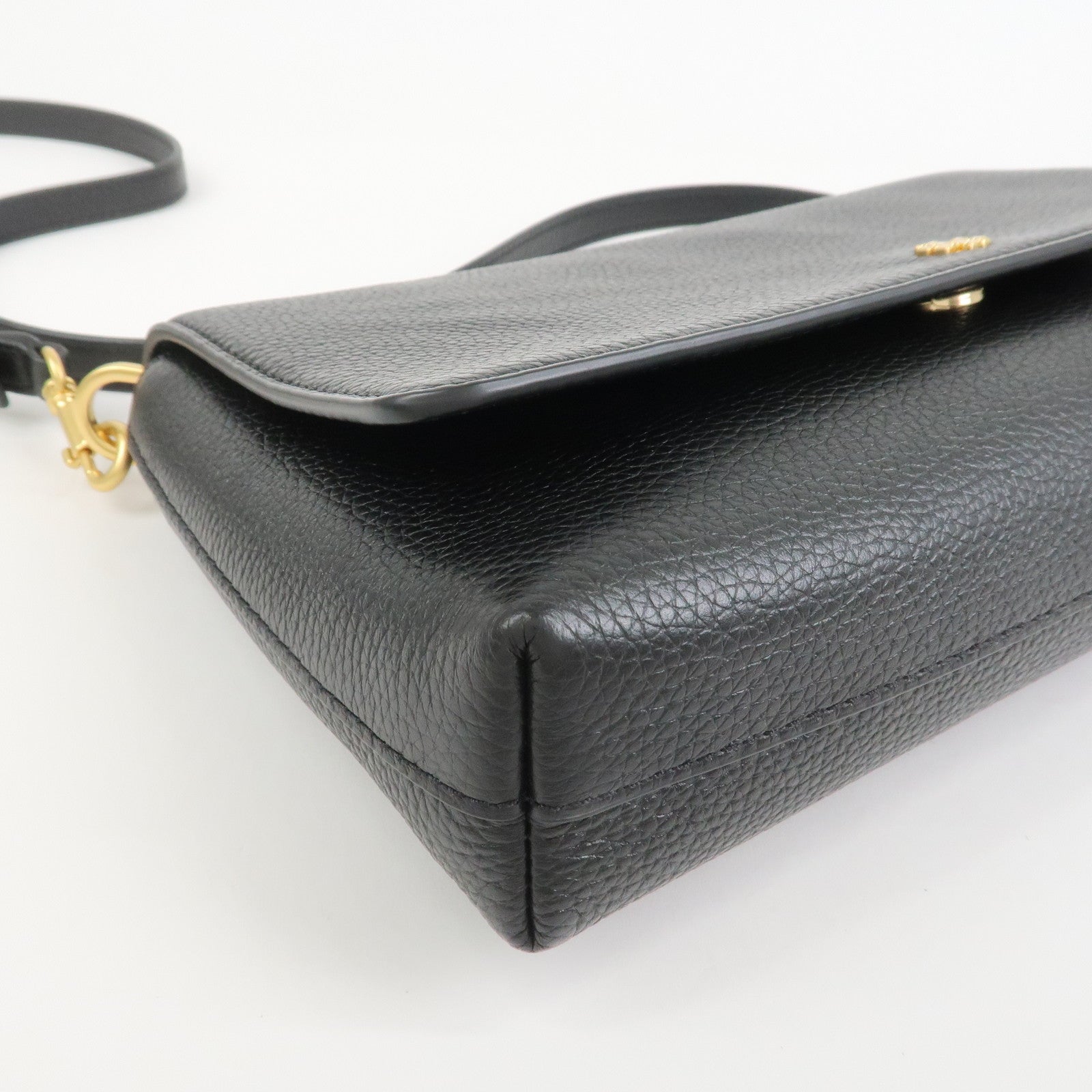 TORY BURCH Logo Leather Shoulder Bag Black