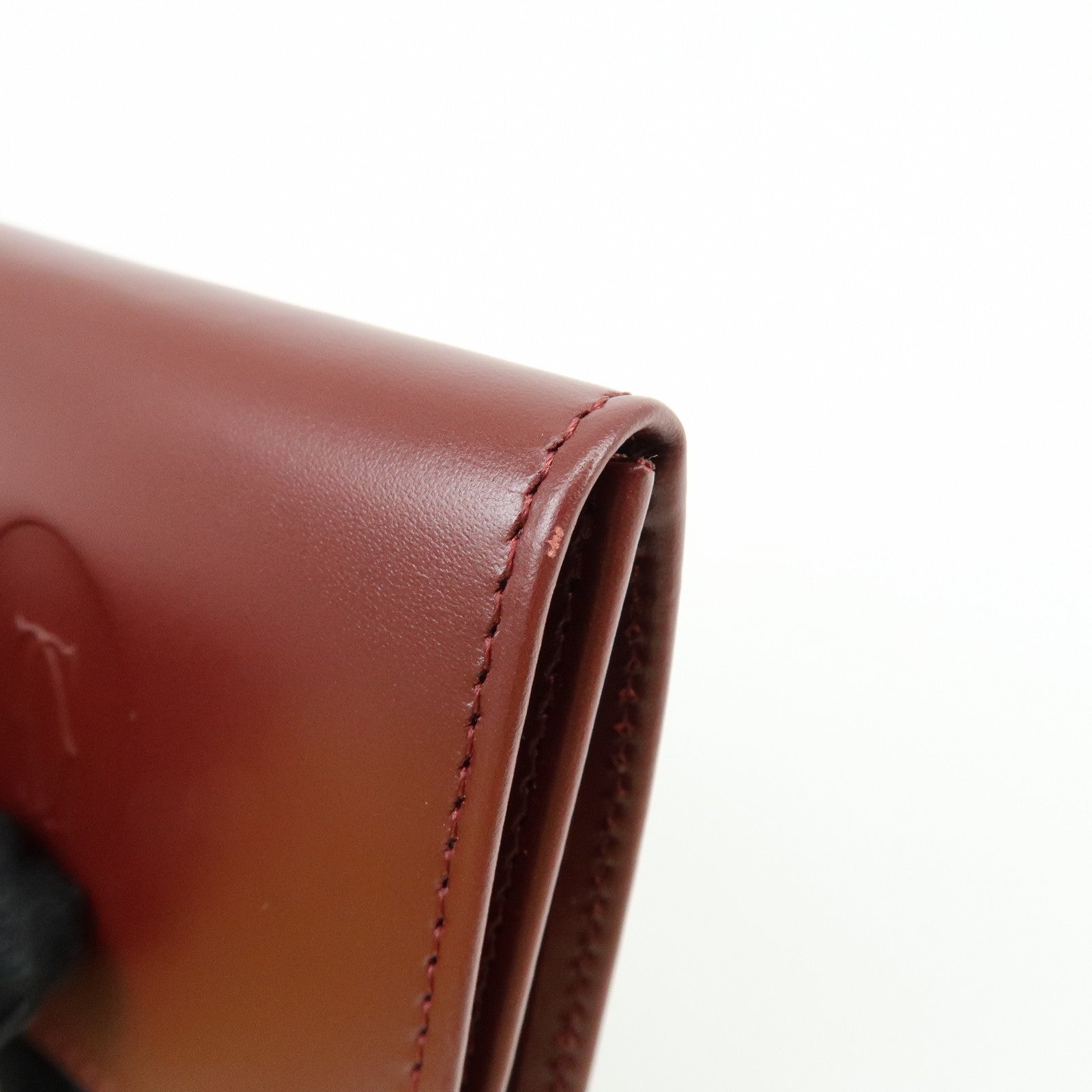 Cartier Must de Cartier Calf Skin Leather Coin Case Bordeaux