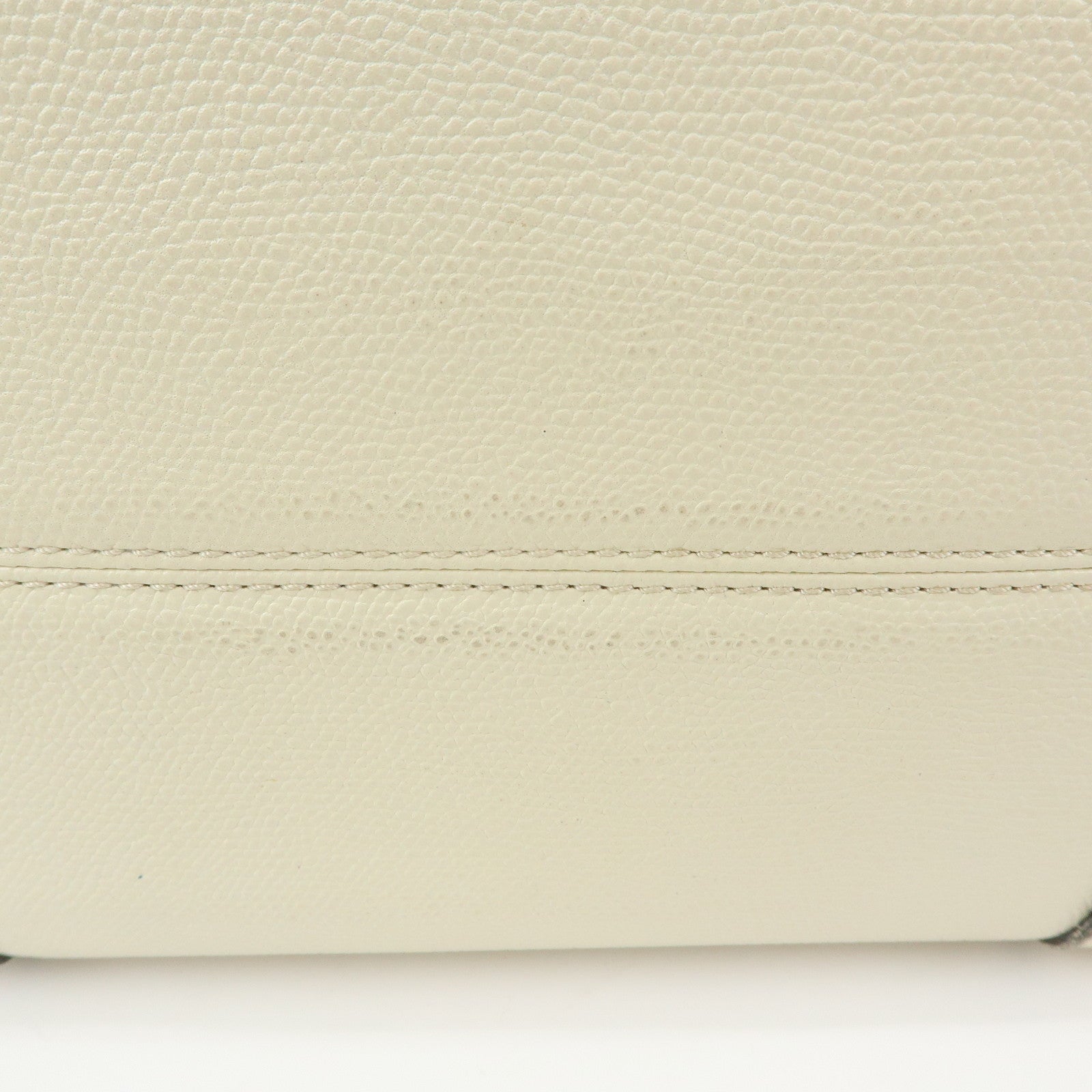 Valextra Babila Medium Leather Hand Bag Boston Bag White
