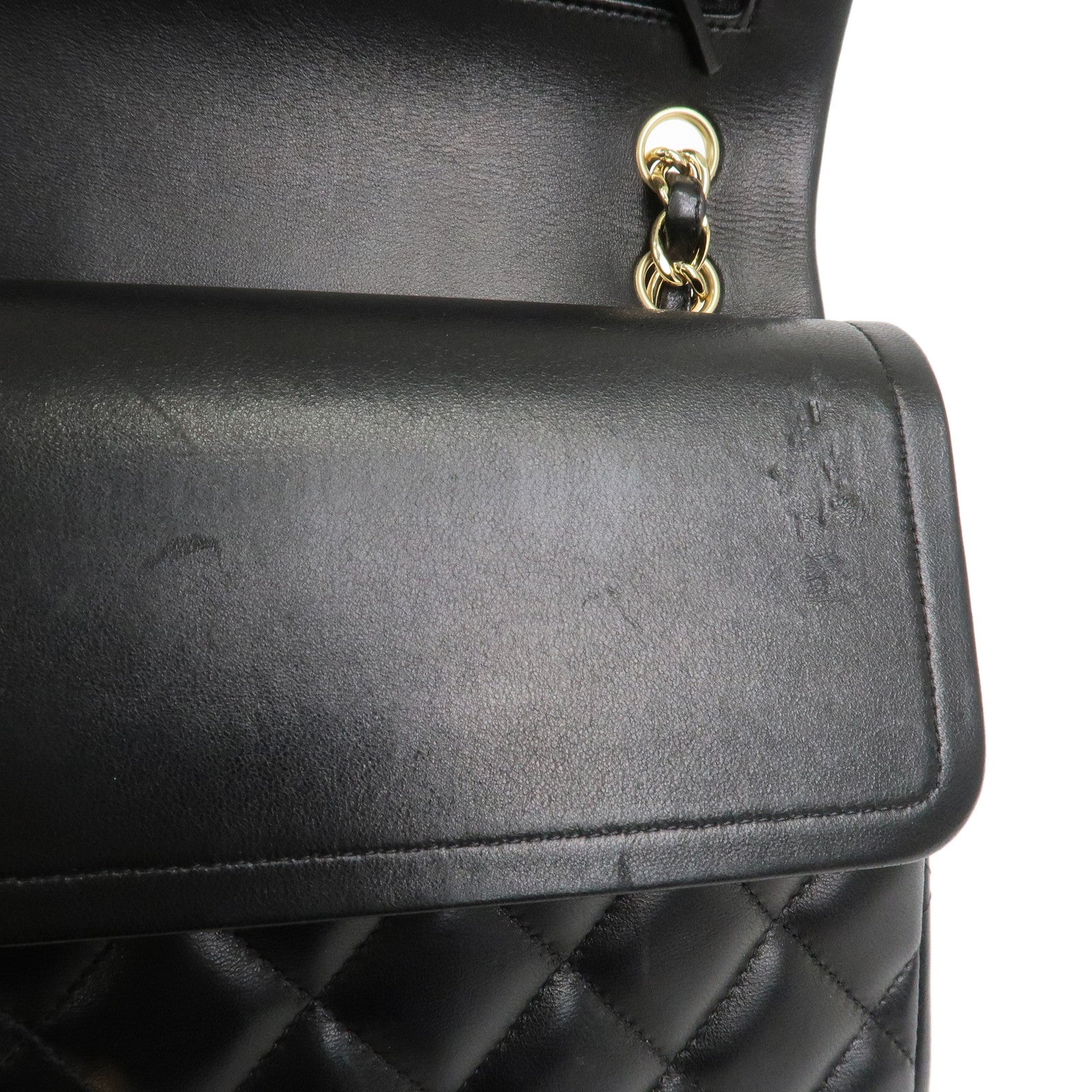 CHANEL Matelasse 30 Lamb Skin Chain Shoulder Bag Black A58600