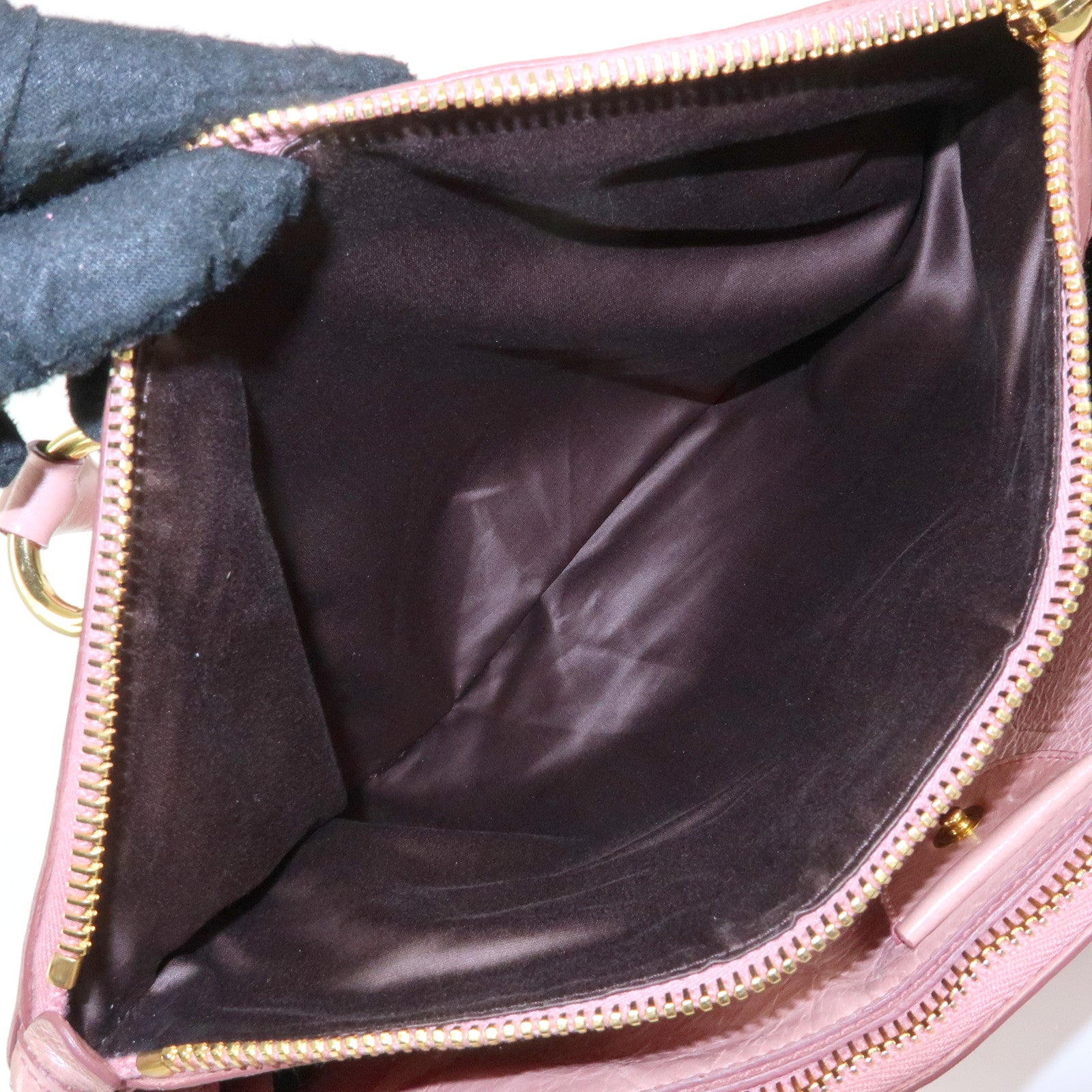 MIU MIU Vitello Shine Leather 2Way Bag Shoulder Bag Pink RN1091