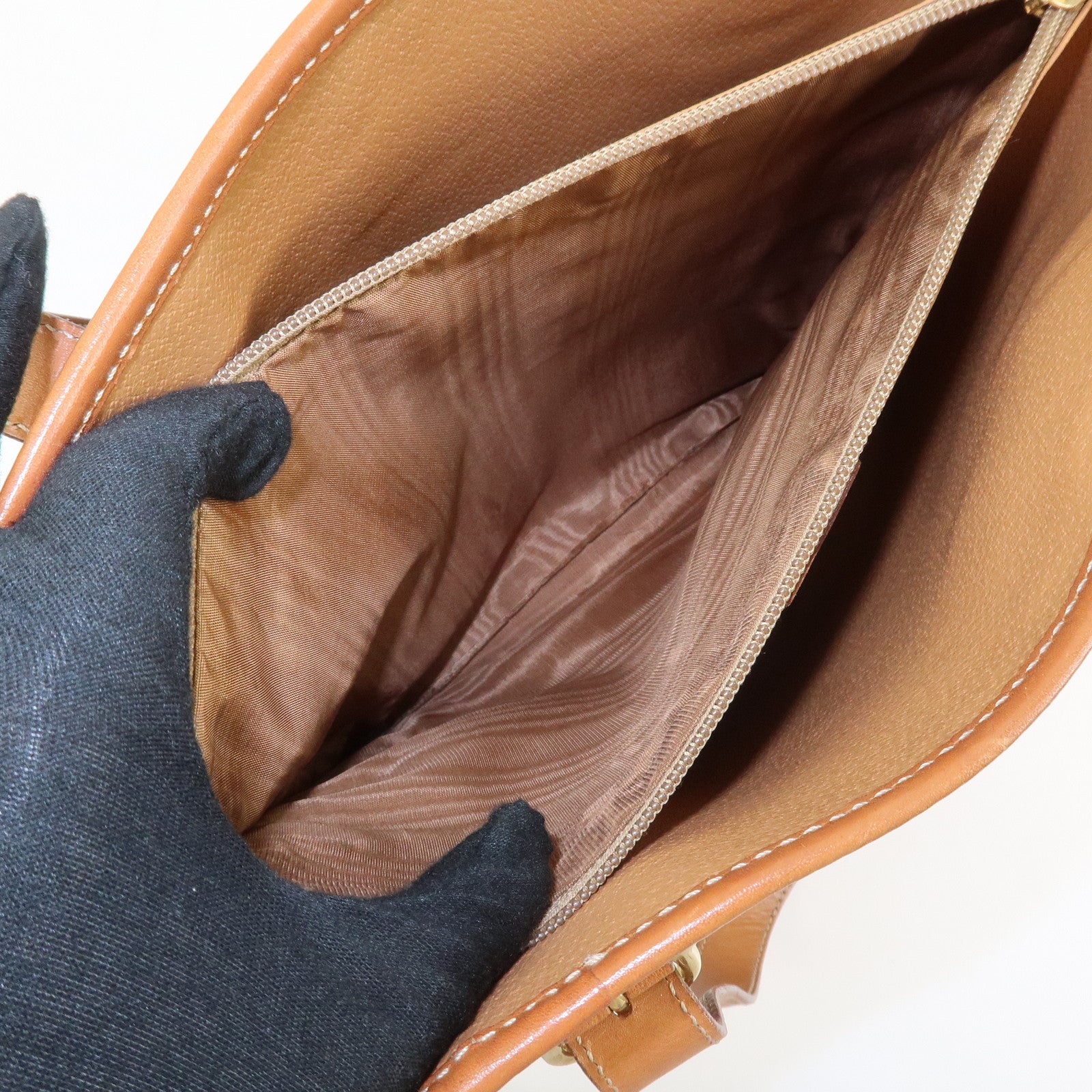 CELINE Macadam PVC Leather Tote Bag Shoulder Bag Hand Bag Brown