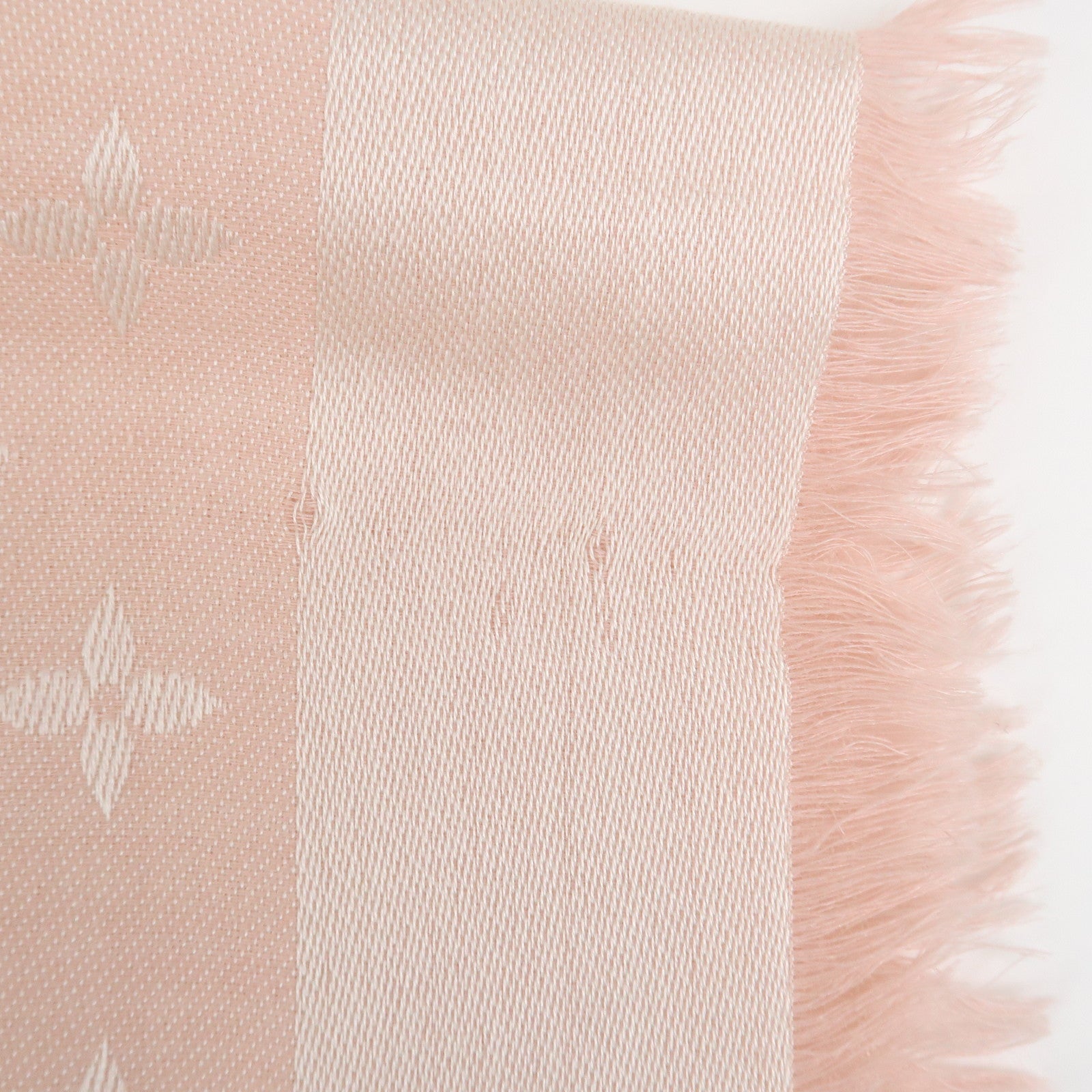 Louis Vuitton Monogram Silk Wook Shawl Scarf Rose Pink M72046