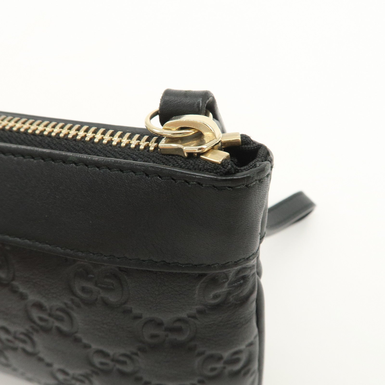 GUCCI Guccissima Leather Clutch Bag Pouch Black 274181