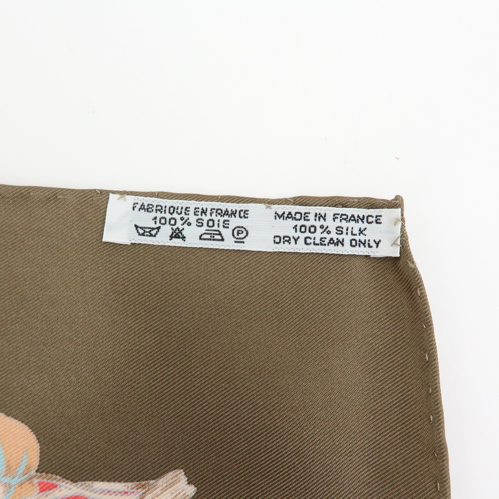 HERMES Carre 90 Silk 100% Scarf TROPIOUES Brown