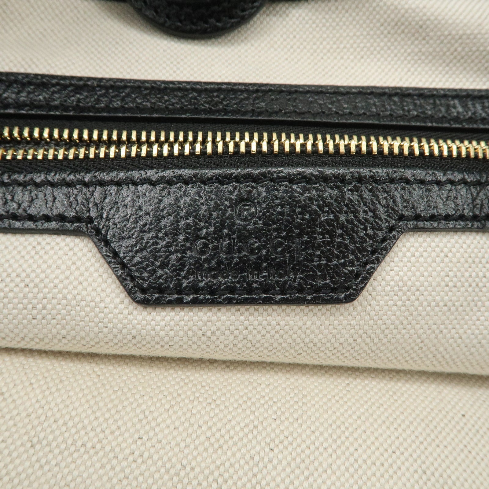 GUCCI GG Canvas Denim Medium Tote Bag Shoulder Bag Black 631685