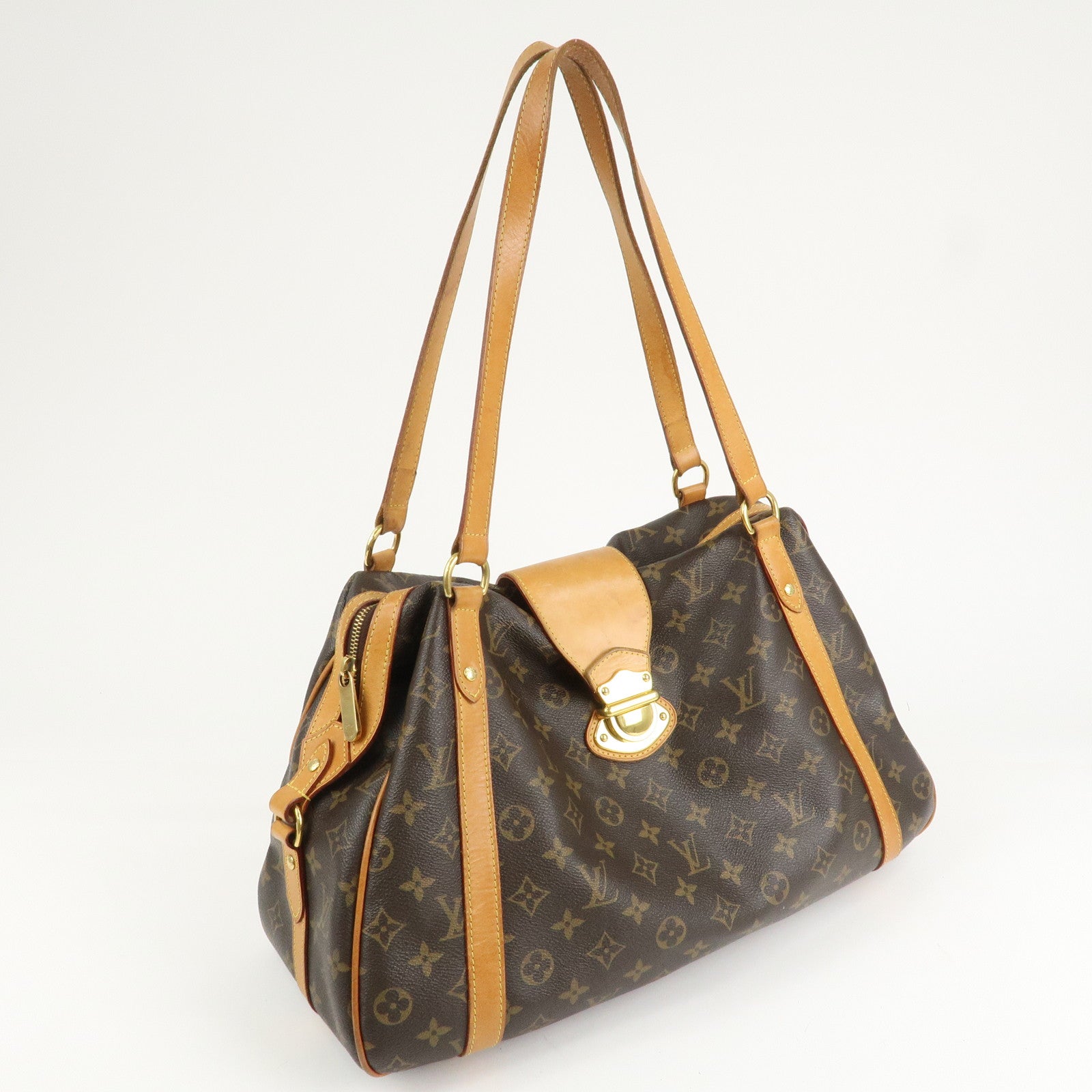Louis Vuitton Monogram Stresa GM Shoulder Bag Brown M51188 Used