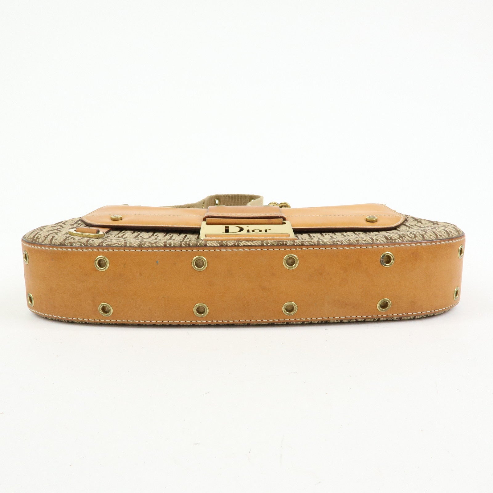 Christian Dior Trotter Street Chic Canvas Leather Shoulder Bag