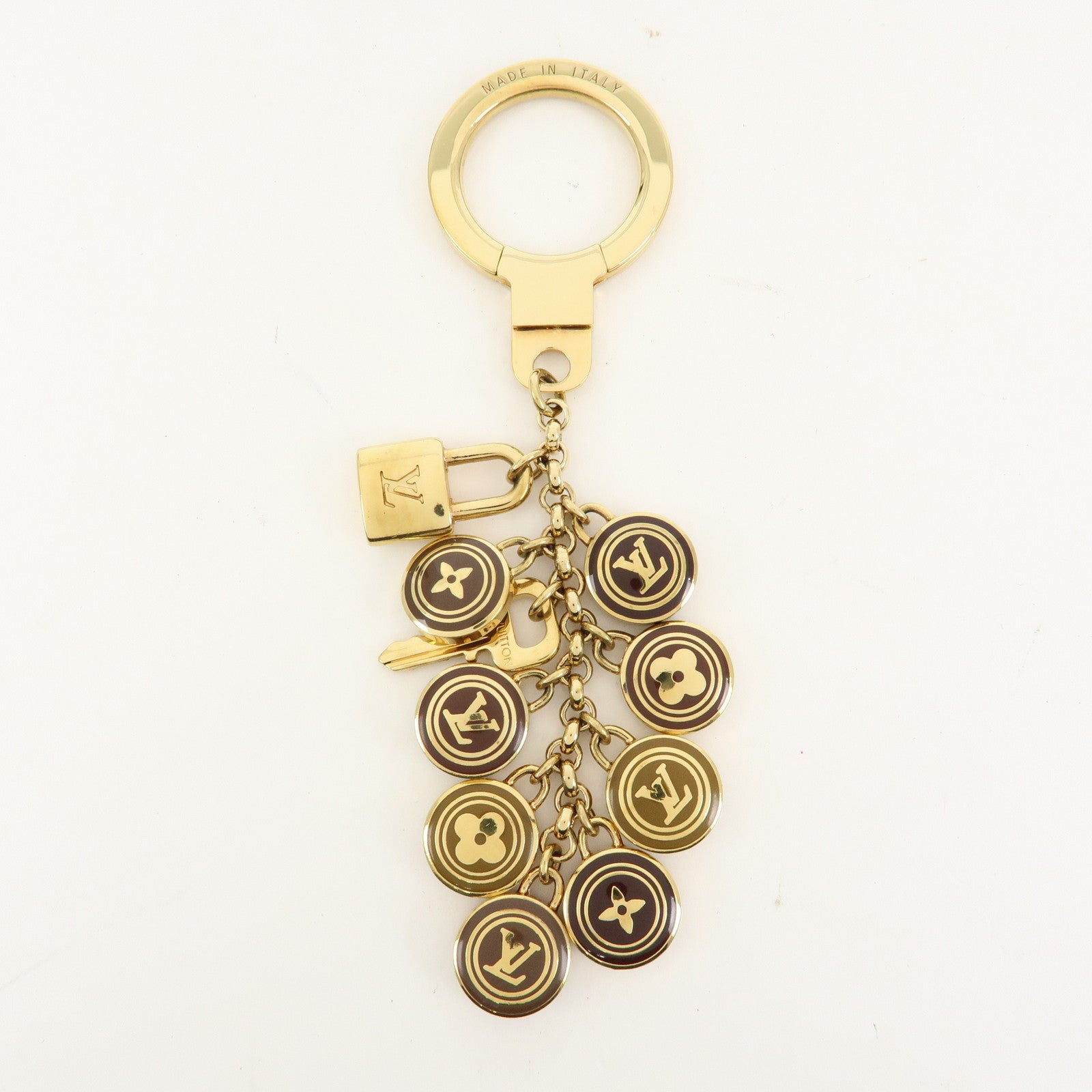 Louis Vuitton Porte Cles Pastilles Bag Charm Gold Brown M65387