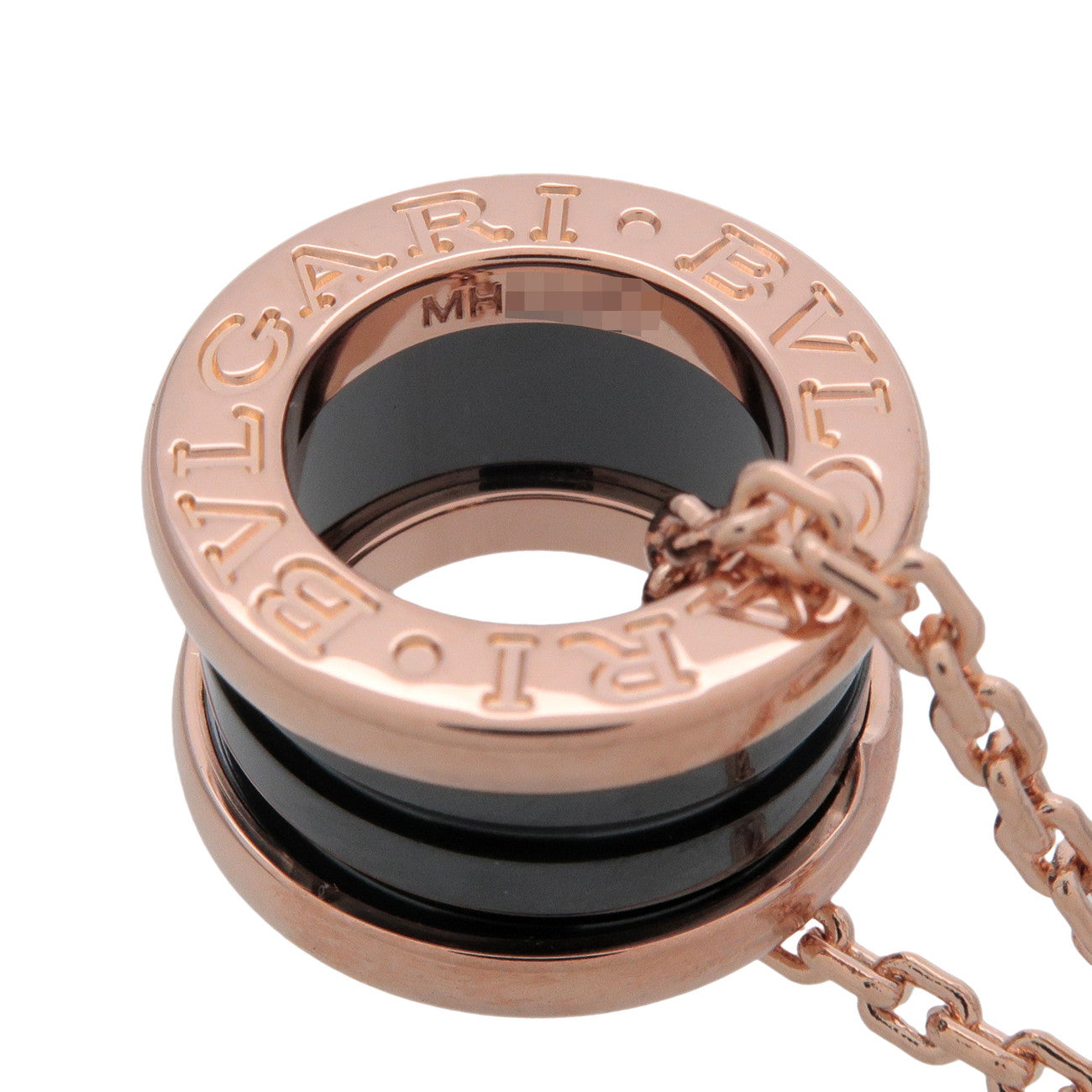 BVLGARI B-zero1 Necklace K18PG 750PG Rose Gold Black Ceramic
