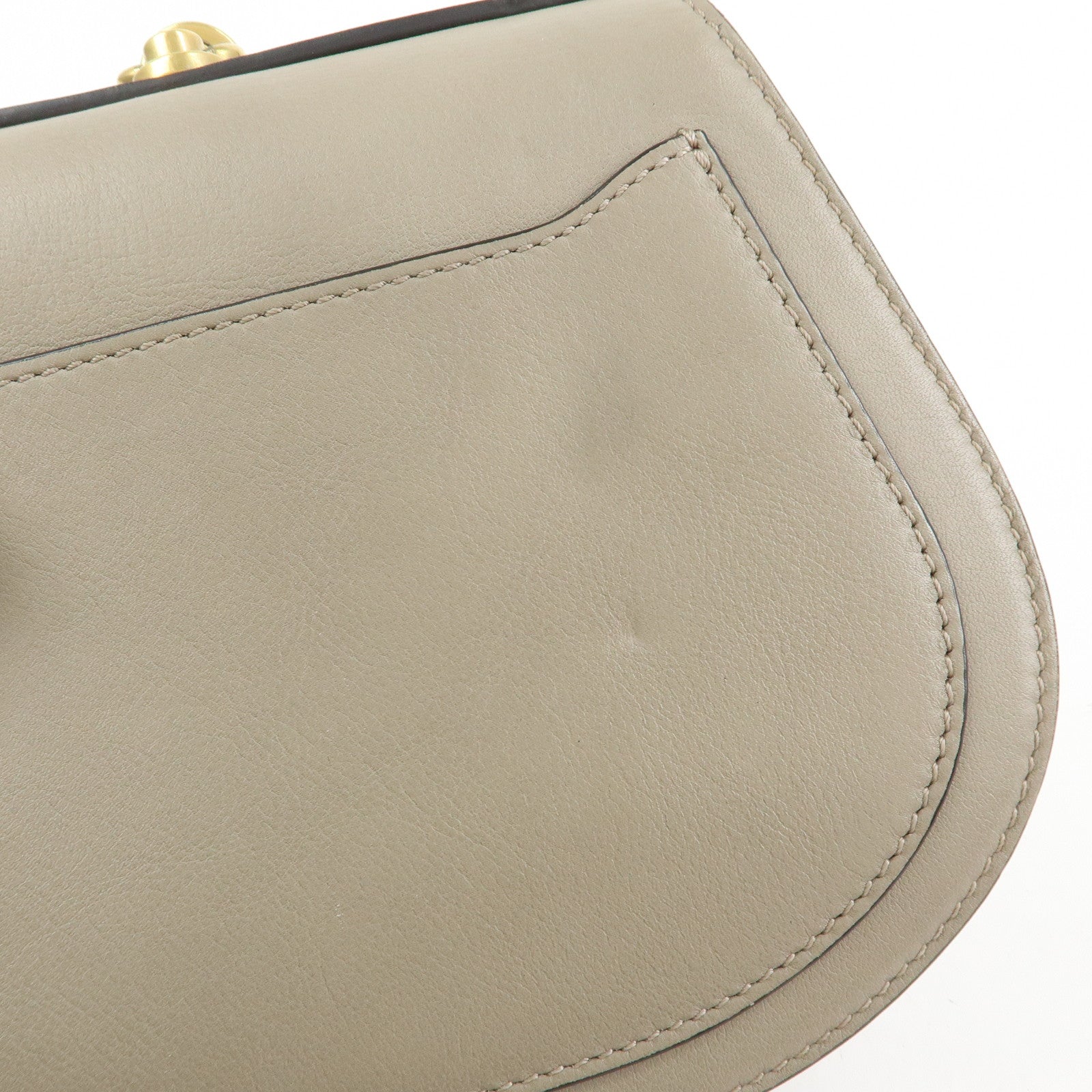 Chloe Nile Leather 2Way Bag Shoulder Bag Hand Bag Greige