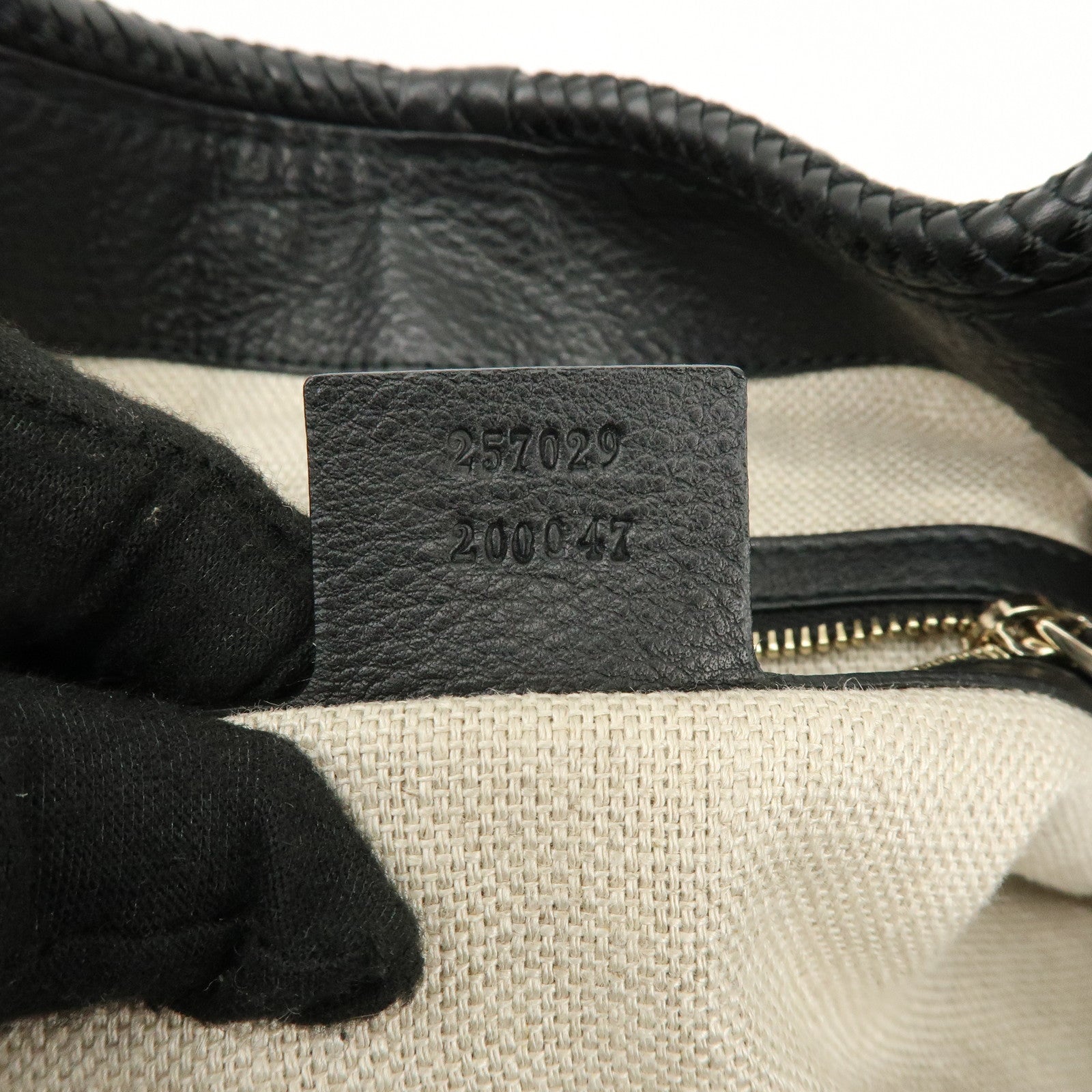GUCCI Marrakech Leather Shoulder Bag Tote Bag Black 257029