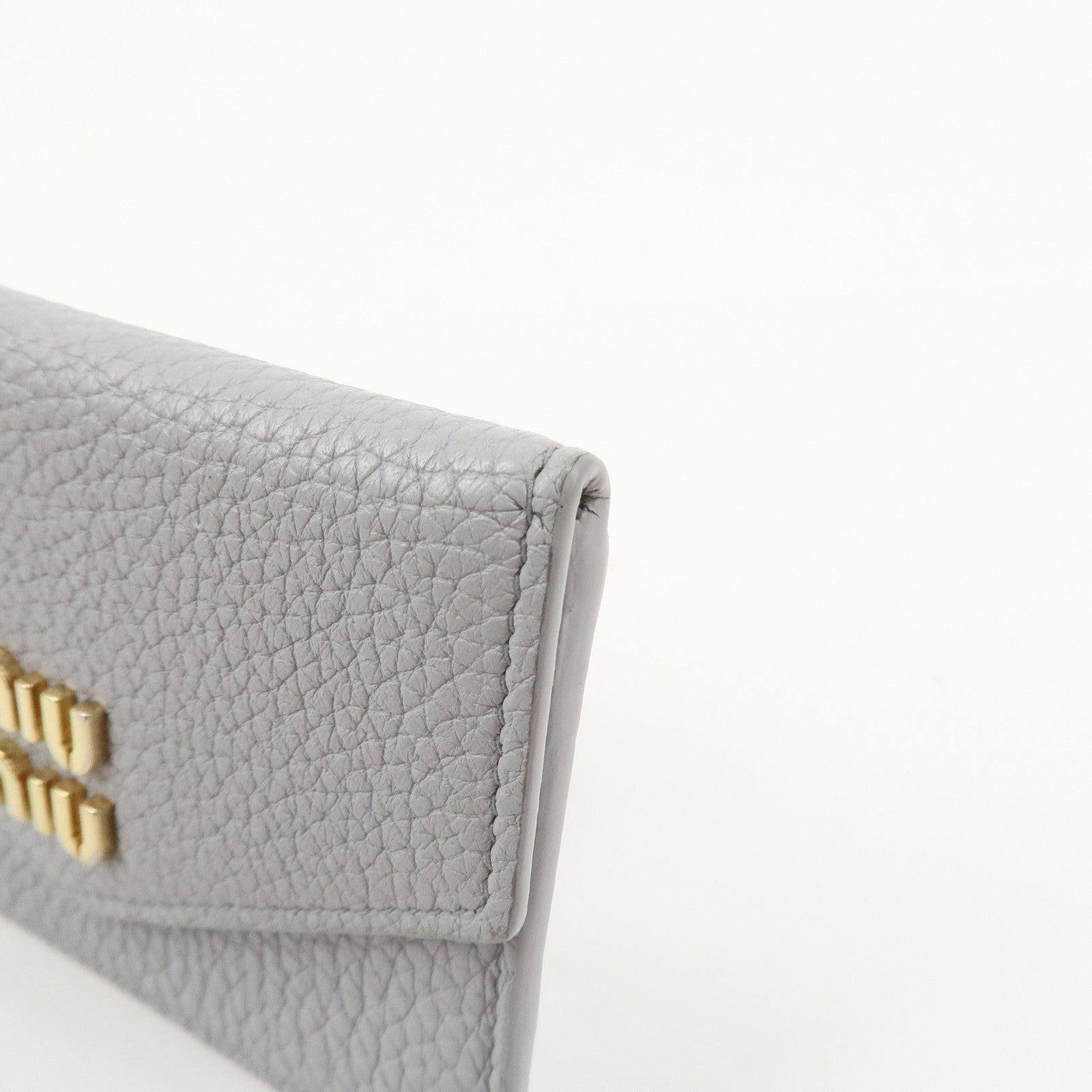 MIU MIU Vitello Daino Leather Card Case Light Blue 5MF031