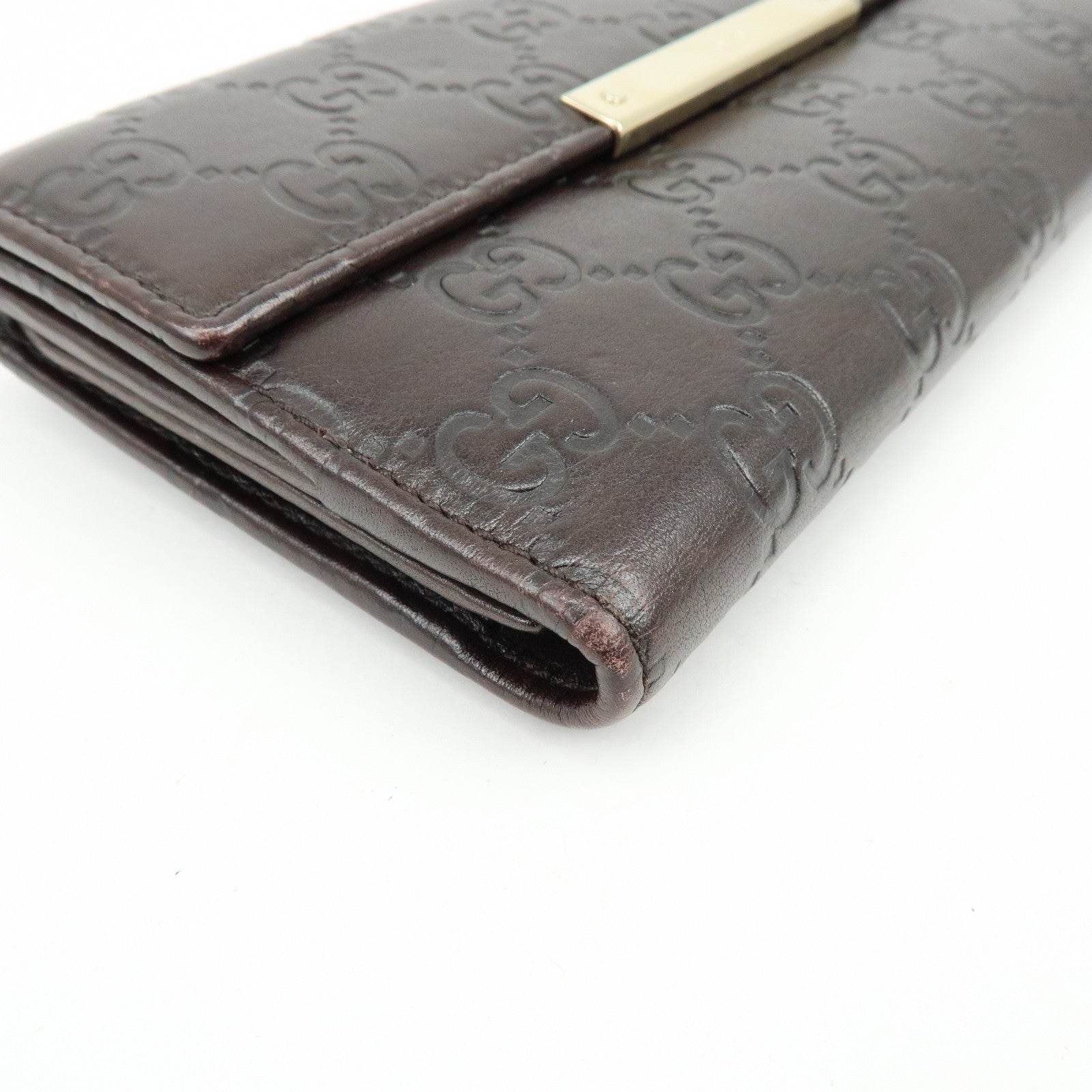 GUCCI Guccissima Leather Long Wallet Dark Brown 112715