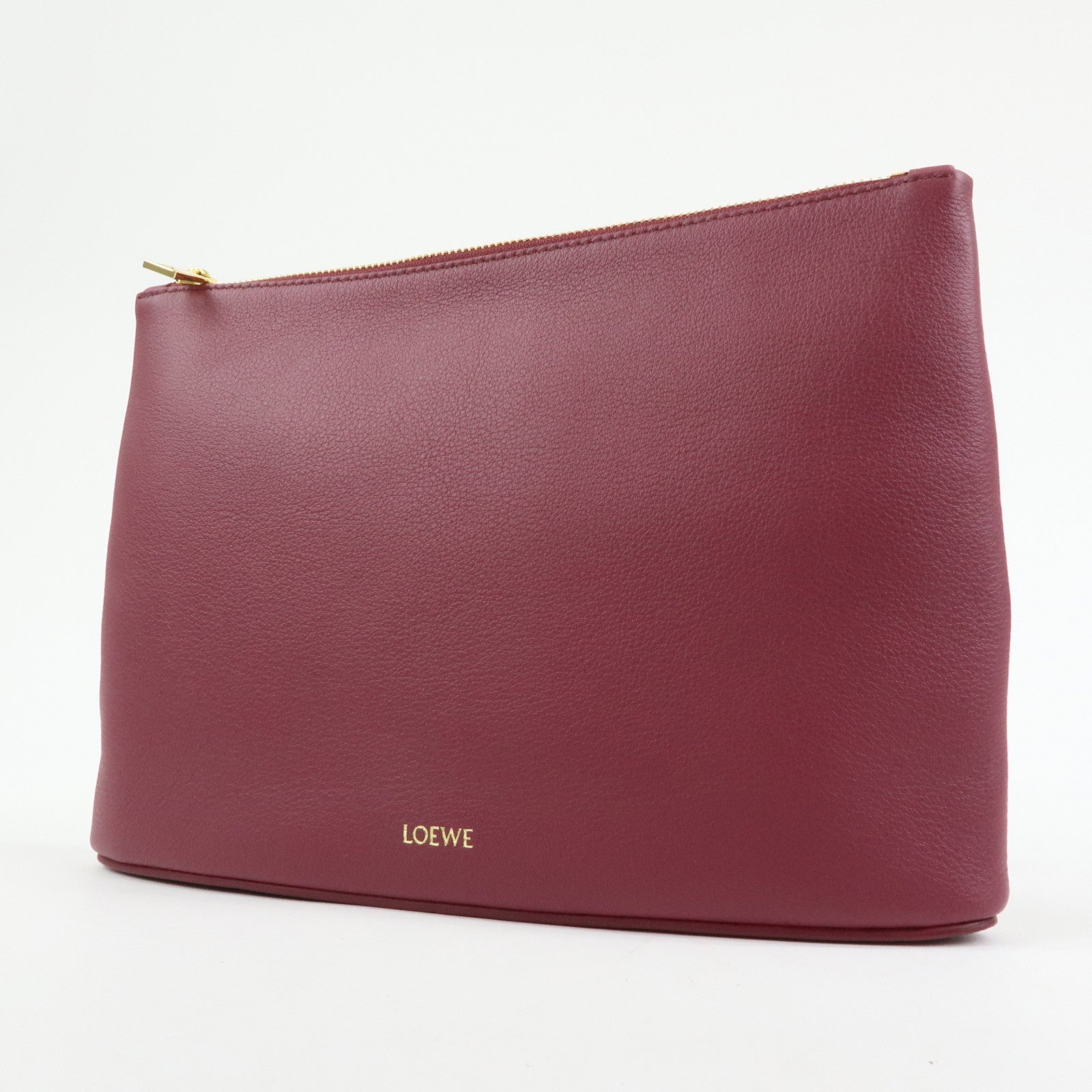 LOEWE Nappa Leather Clutch Bag Pouch Purple