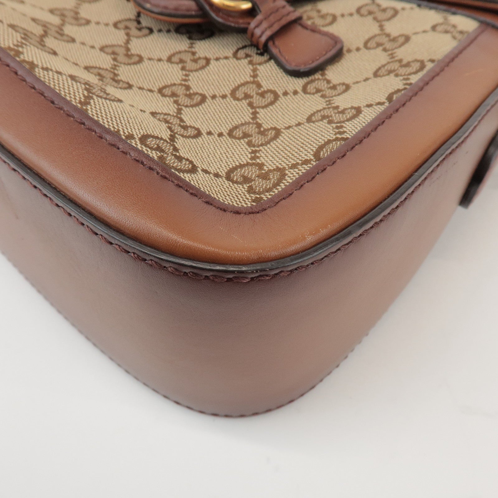 GUCCI Sherry GG Canvas Leather Lady Web Shoulder Bag 383848