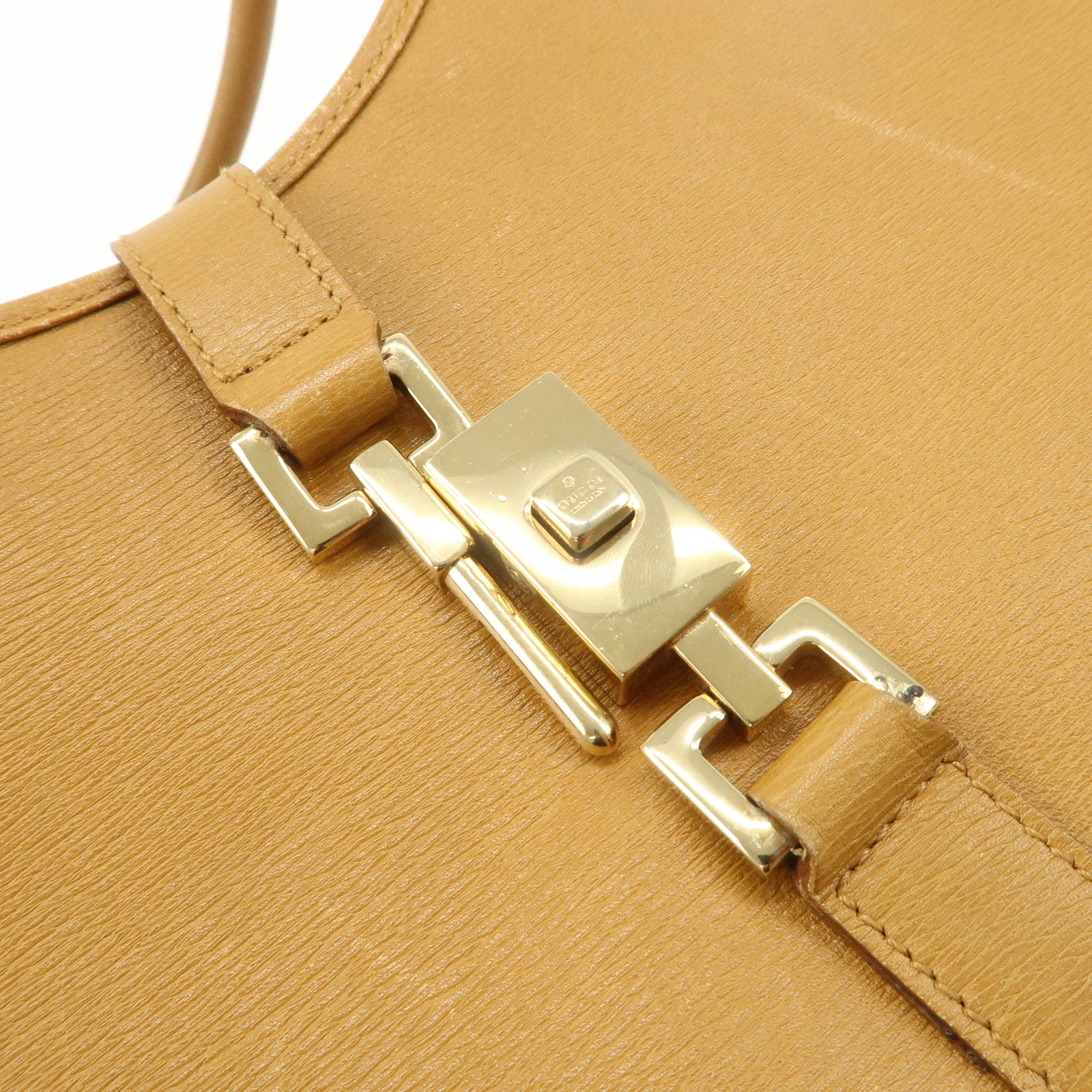 GUCCI Jackie Leather Shoulder Bag Hand Bag Beige 002.1067
