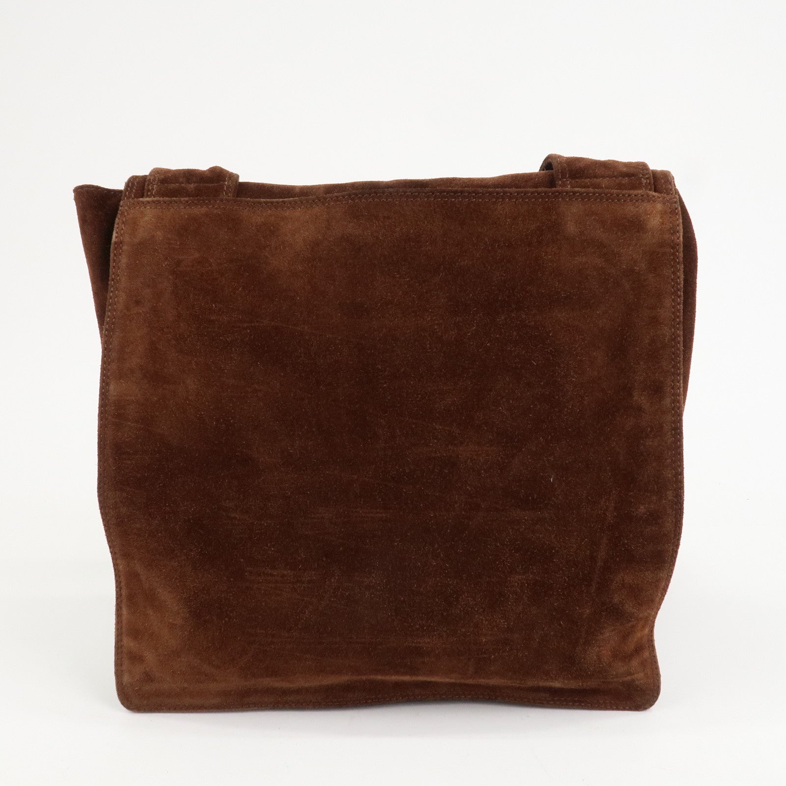 CHANEL Suede Shoulder Bag Crossbody Bag Brown