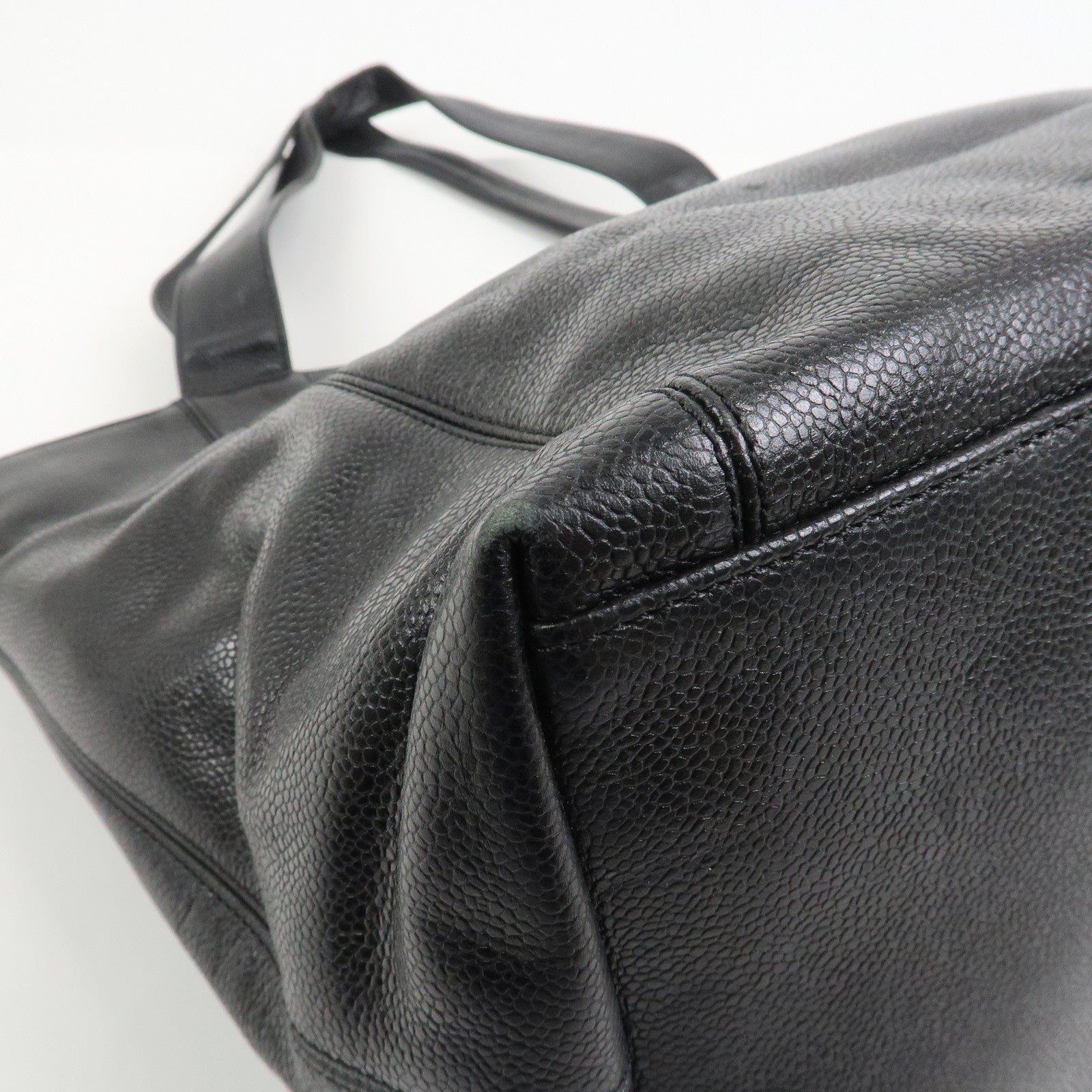 CHANEL COCO Mark Caviarskin Tote Bag Shoulder Bag Hand Bag Black