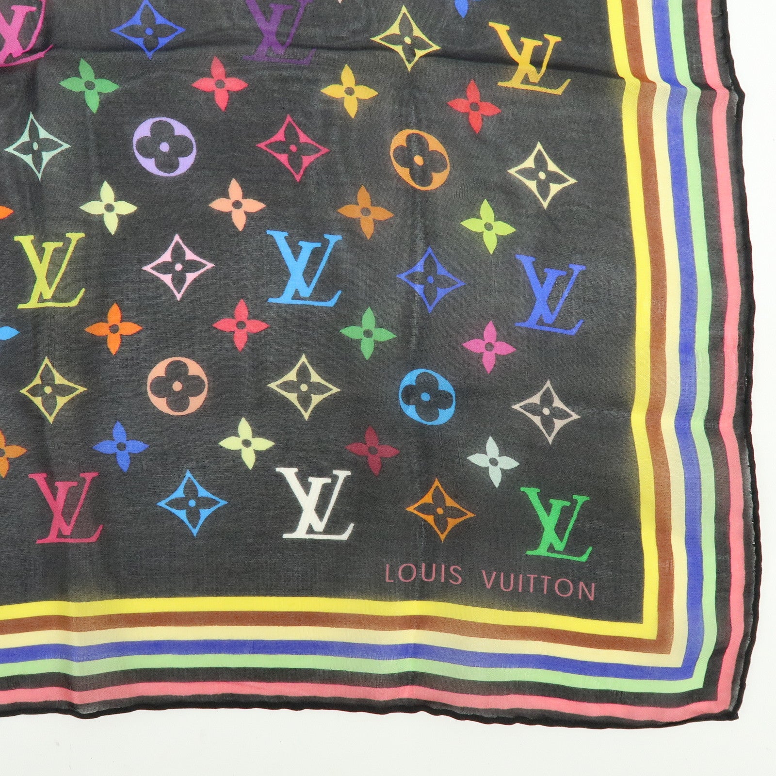 Louis Vuitton Monogram Multicolor Cotton 100％ Handkerchief M71912