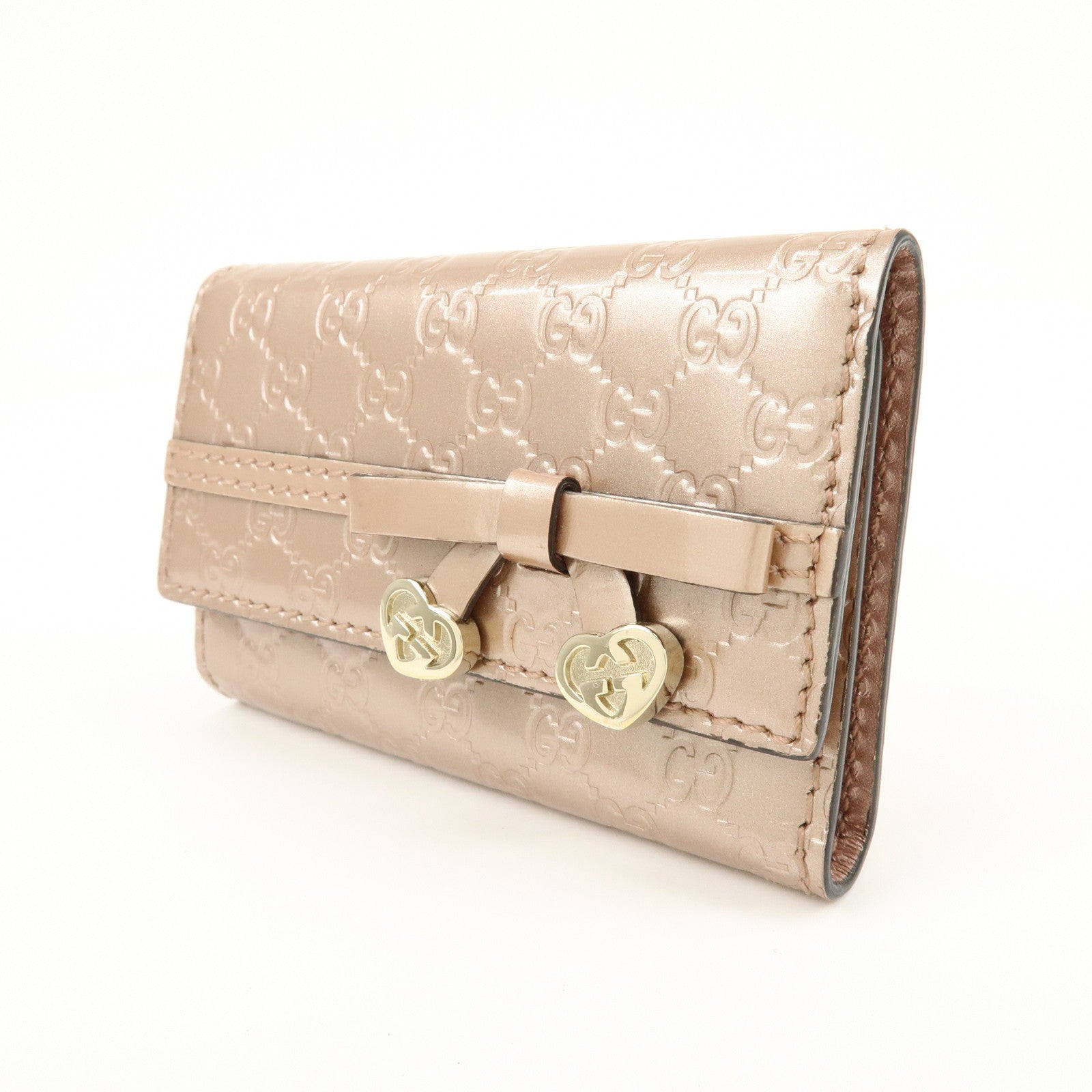 GUCCI Interlocking G Lovely Heart Guccissima Leather KeyCase 322322