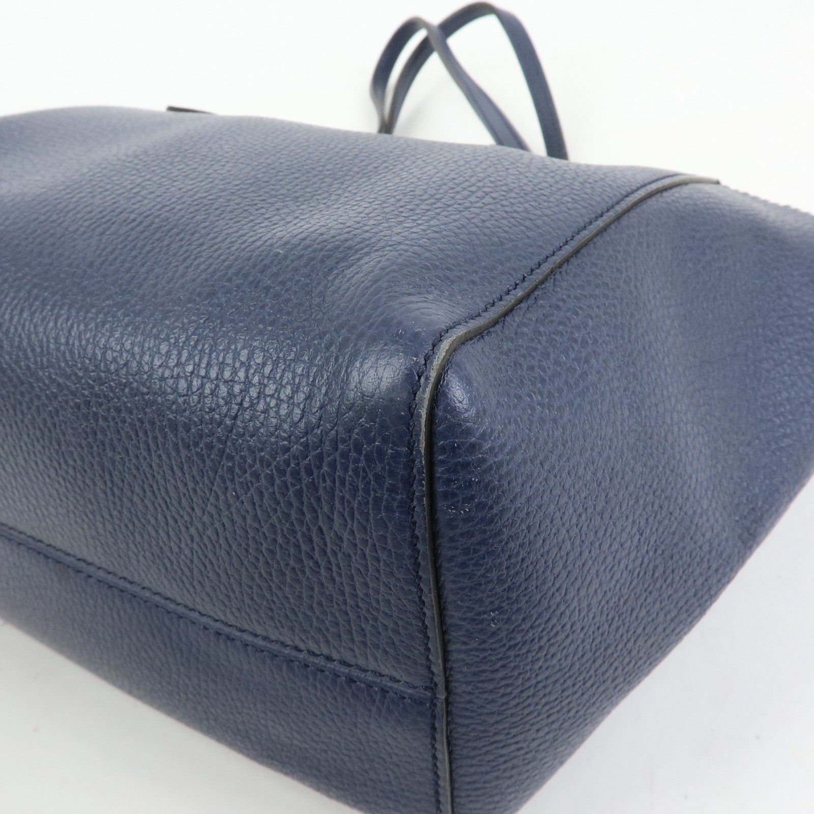 GUCCI Swing Leather Tote Bag Shoulder Bag Navy 354408