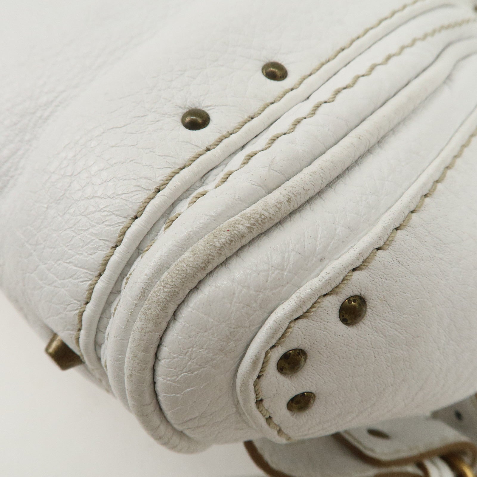 Chloe Padington Leather Hand Bag Shoulder Bag White Used