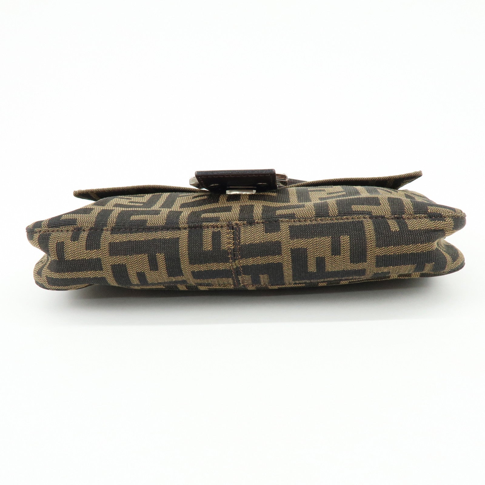 FENDI Mamma Baguette Jacquard Canvas Leather Hand Bag 17132642