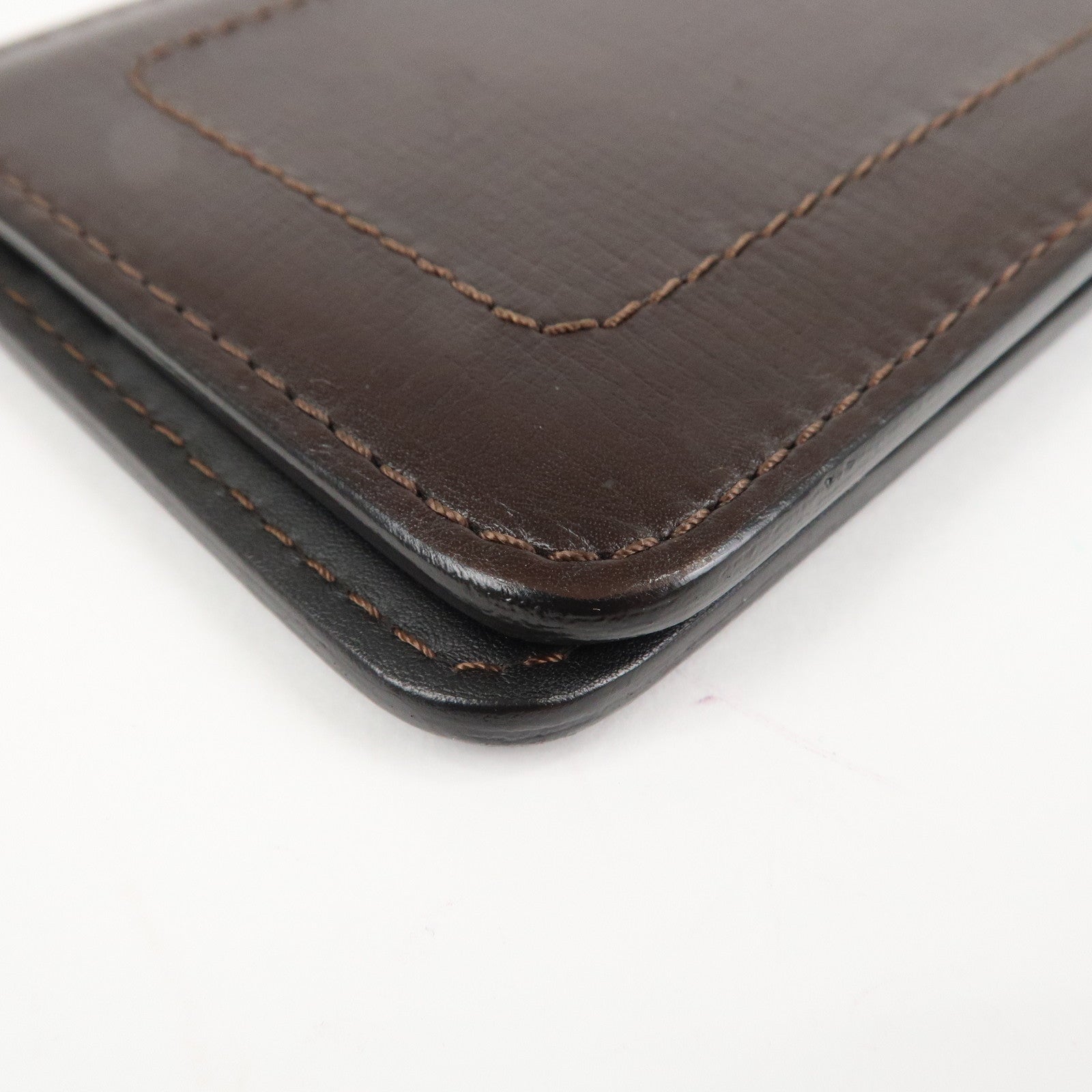 Louis Vuitton Utah Porte Billets 6 Carte Credit Plus Wallet Brown Used