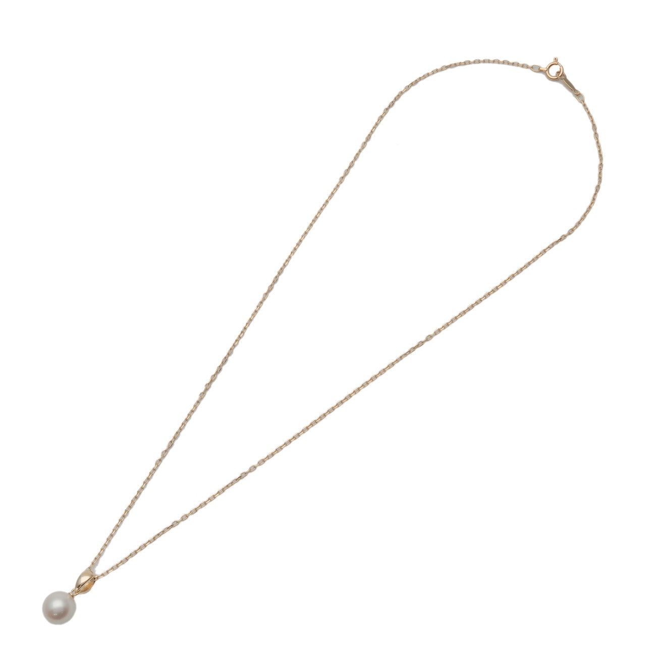 MIKIMOTO Pearl Necklace Pendant K18 750YG Yellow Gold