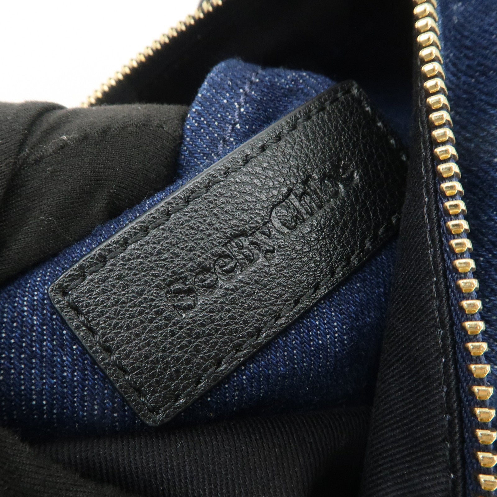 Chloe See By Chloe Patch Denim Clutch Bag Pouch Bag Blue