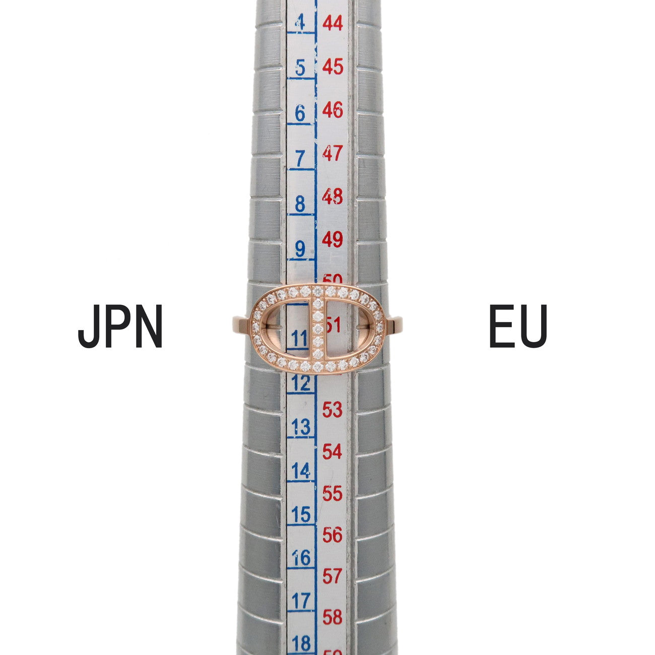 HERMES Chaine d'Ancre Contour MM Diamond Ring 750PG Rose Gold