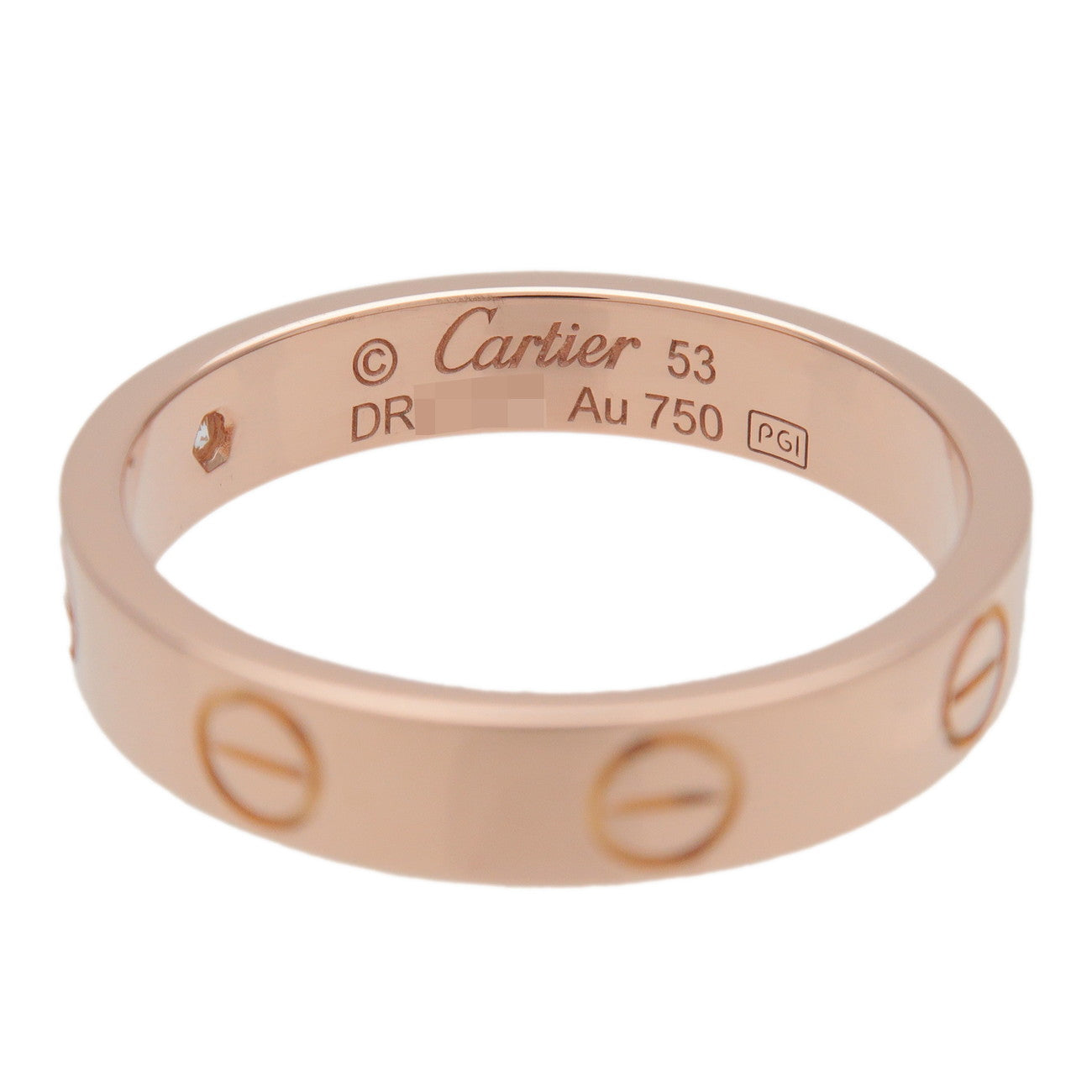 Cartier Mini Love Ring 1P Diamond #53 K18 750PG Rose Gold US6.5