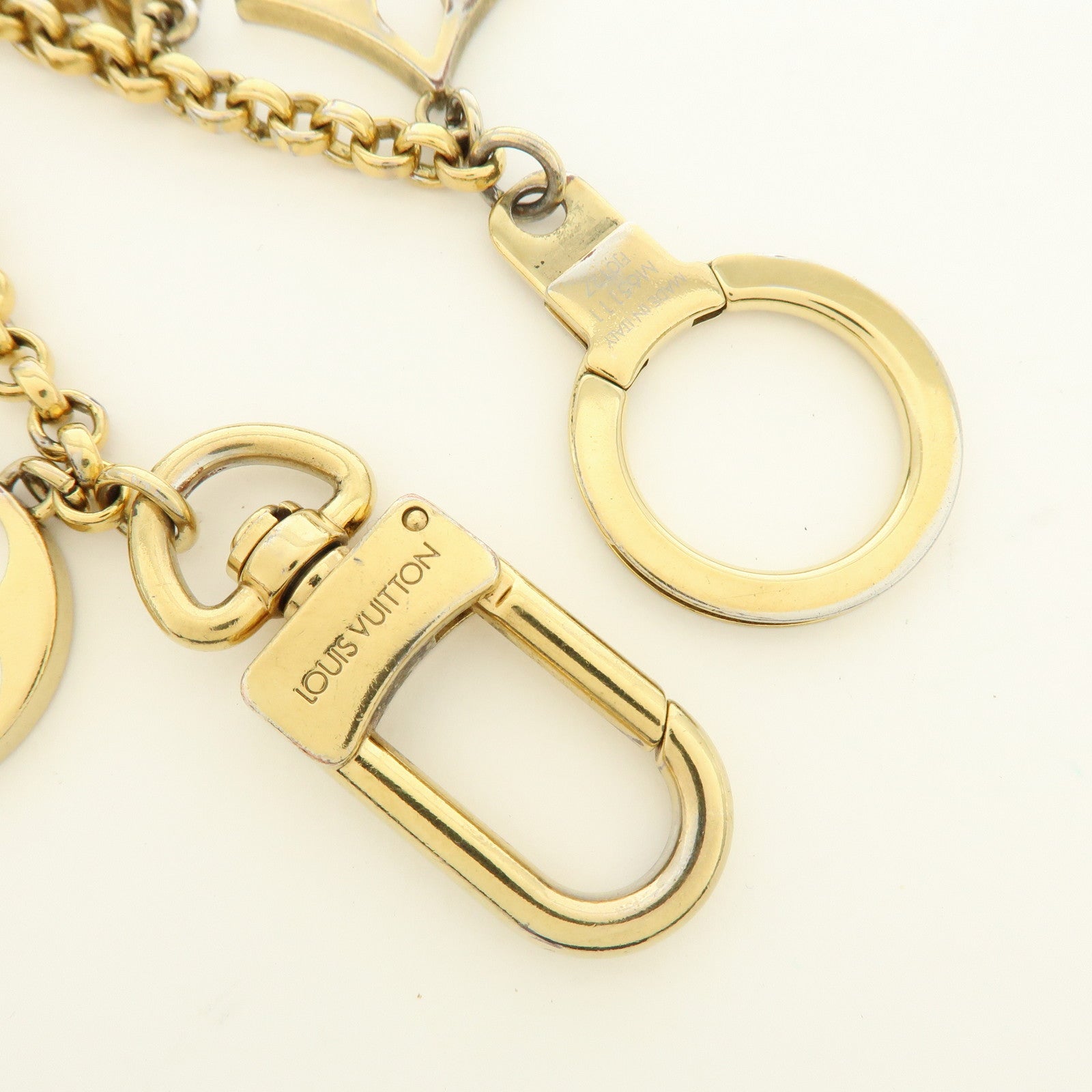 Louis Vuitton Fleur de Monogram Bag Charm Key Chain Gold M65111