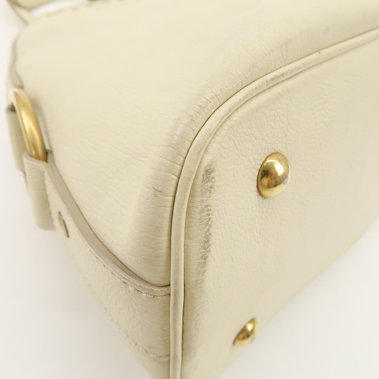 SAINT LAURENT PARIS Muse Leather Hand Bag Shoulder Bag Ivory