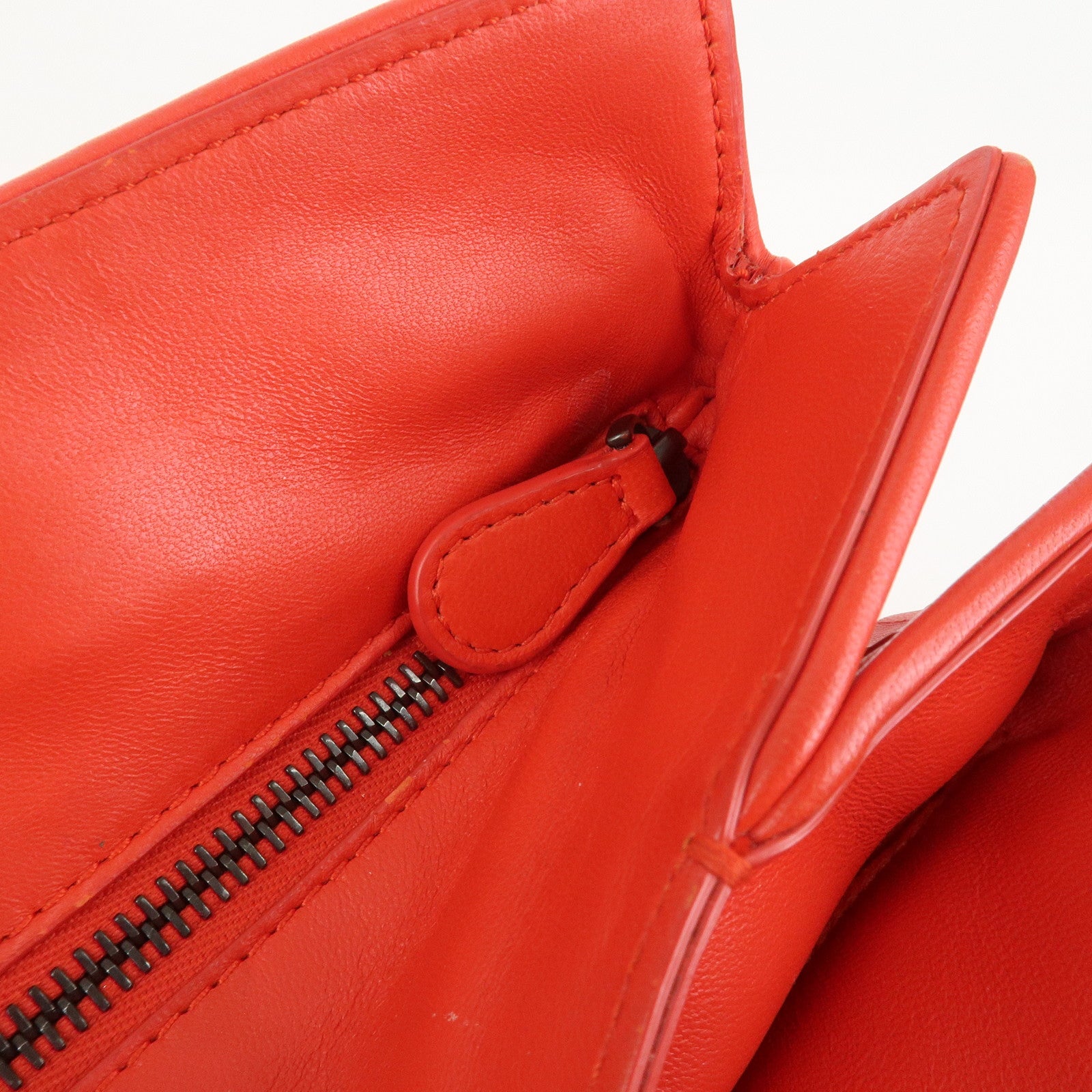 BOTTEGA VENETA Intrecciato Nappa Leather Hand Bag Red