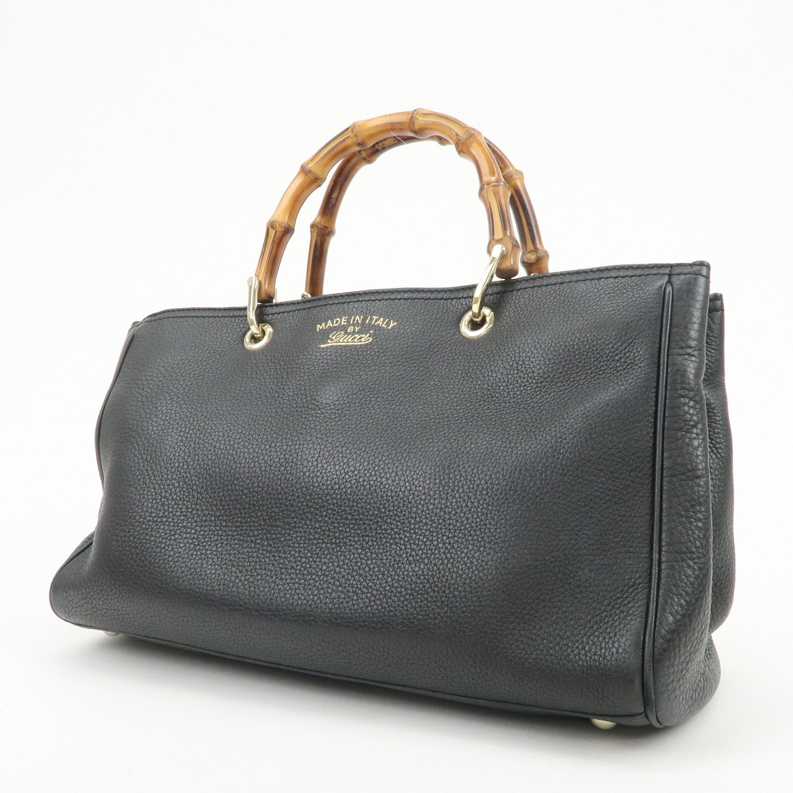 GUCCI Bamboo Shopper Medium 2Way Bag Shoulder Bag Black 323660