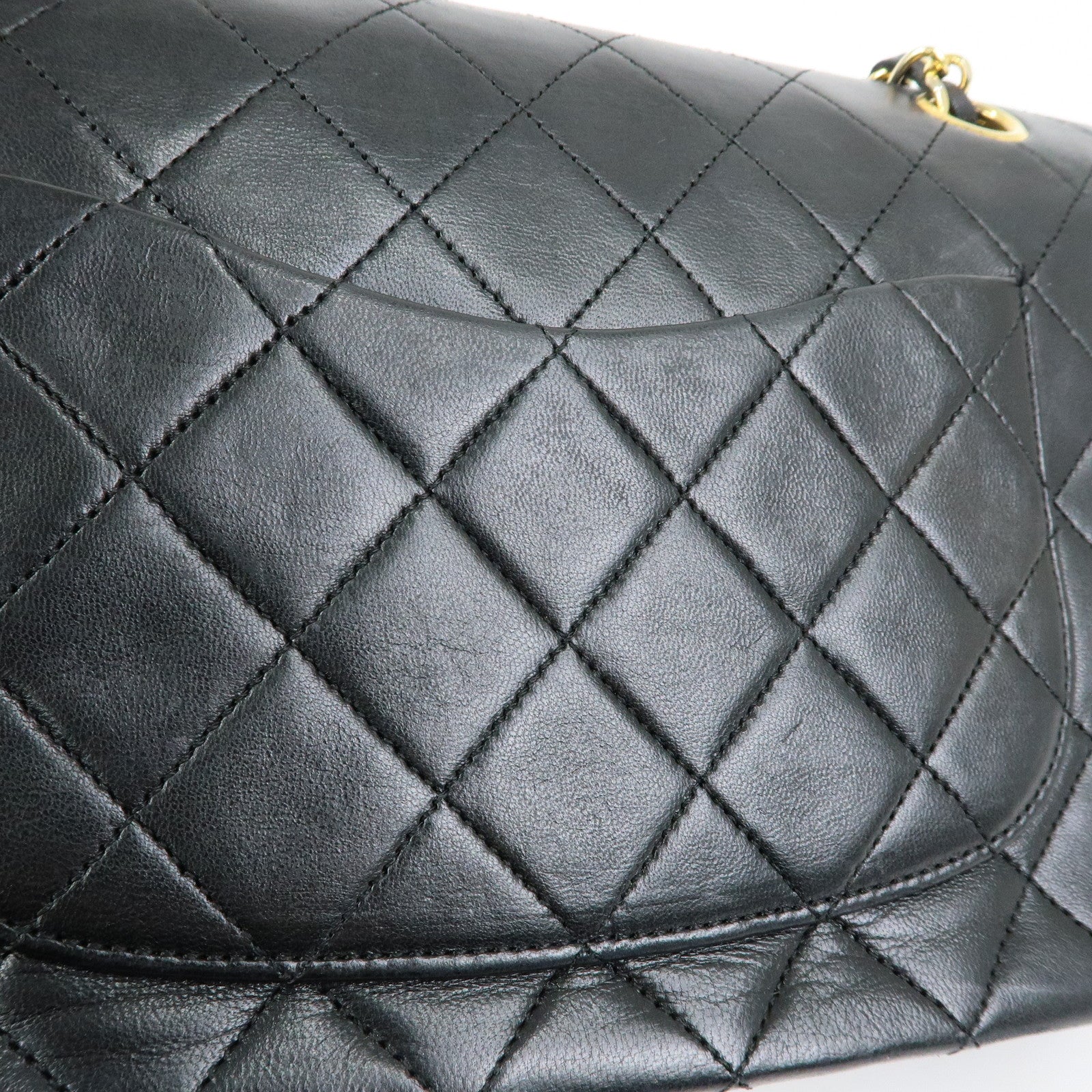 CHANEL Matelasse 25 Double Flap Chain Shoulder Bag Black A01112