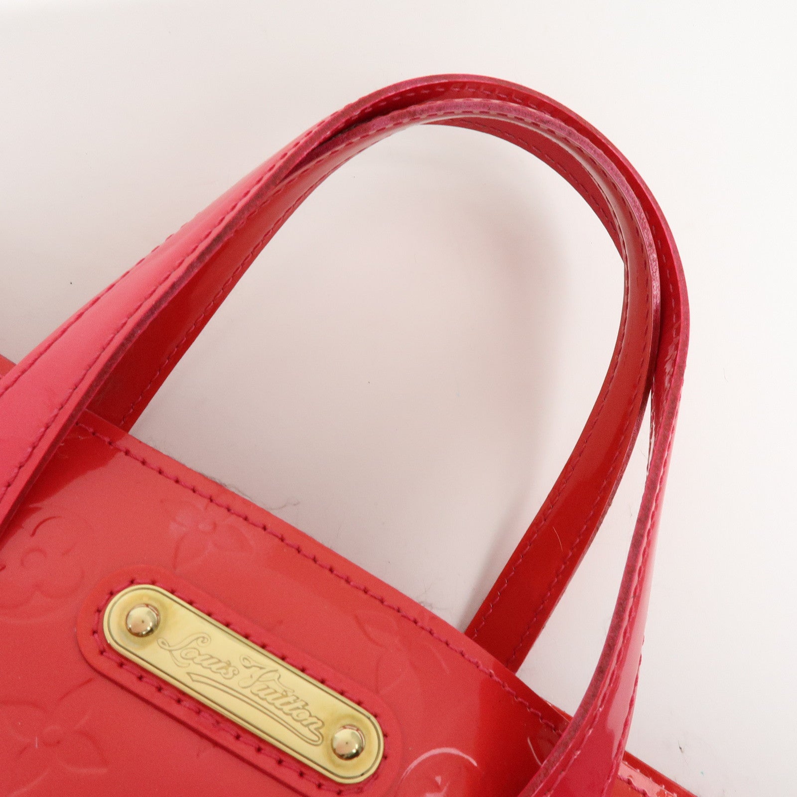 Louis Vuitton Monogram Vernis Wilshire PM Hand Bag Rose Pop M93643
