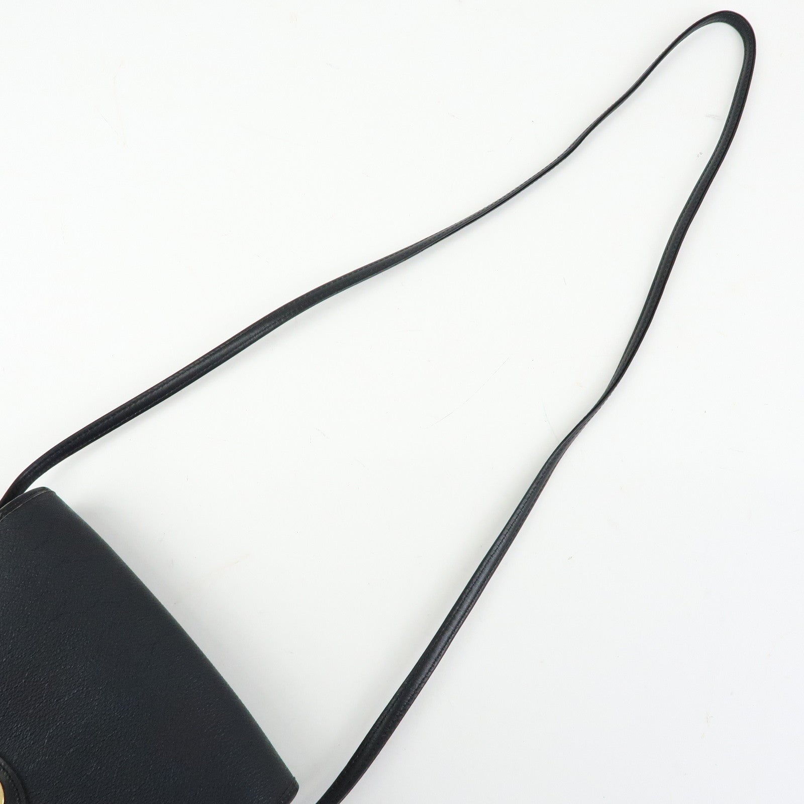 Christian Dior Honeycomb PVC Leather Shoulder Bag Crossbody Black