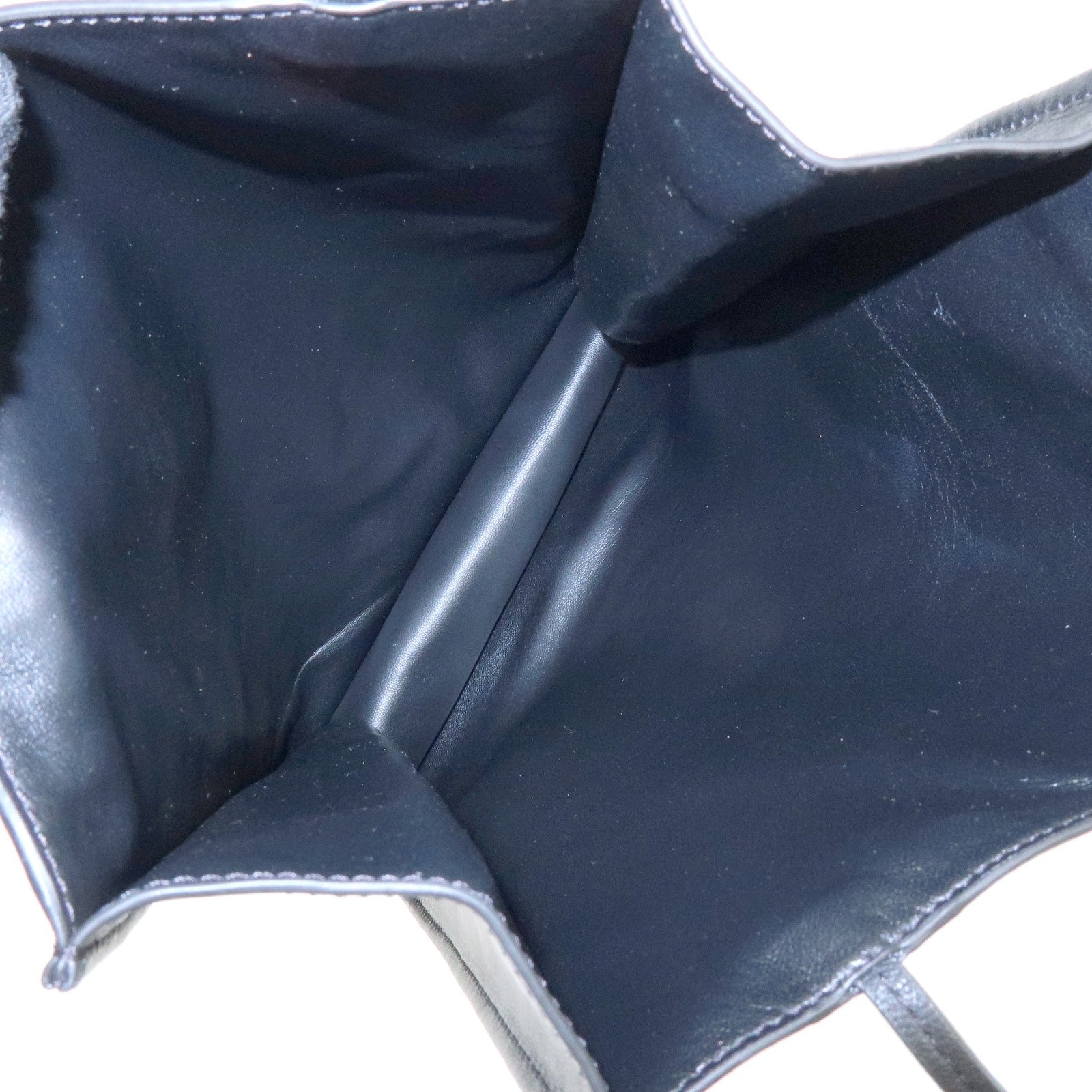 THE ROW To Go Tote Large Lamb Skin Leather Tote Shoulder Bag Black