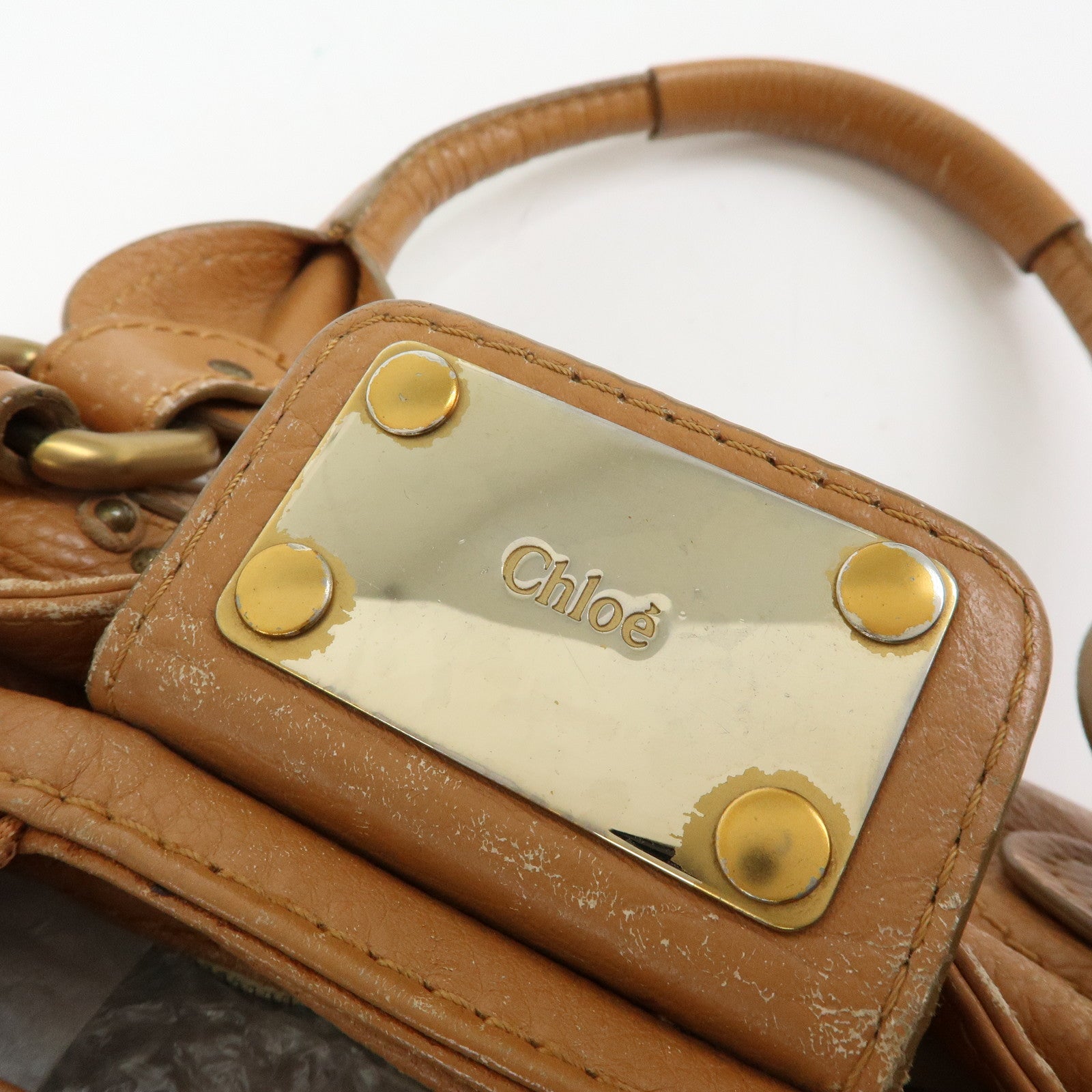 Chloe Paddington Medium Leather Hand Bag Shoulder Bag Brown