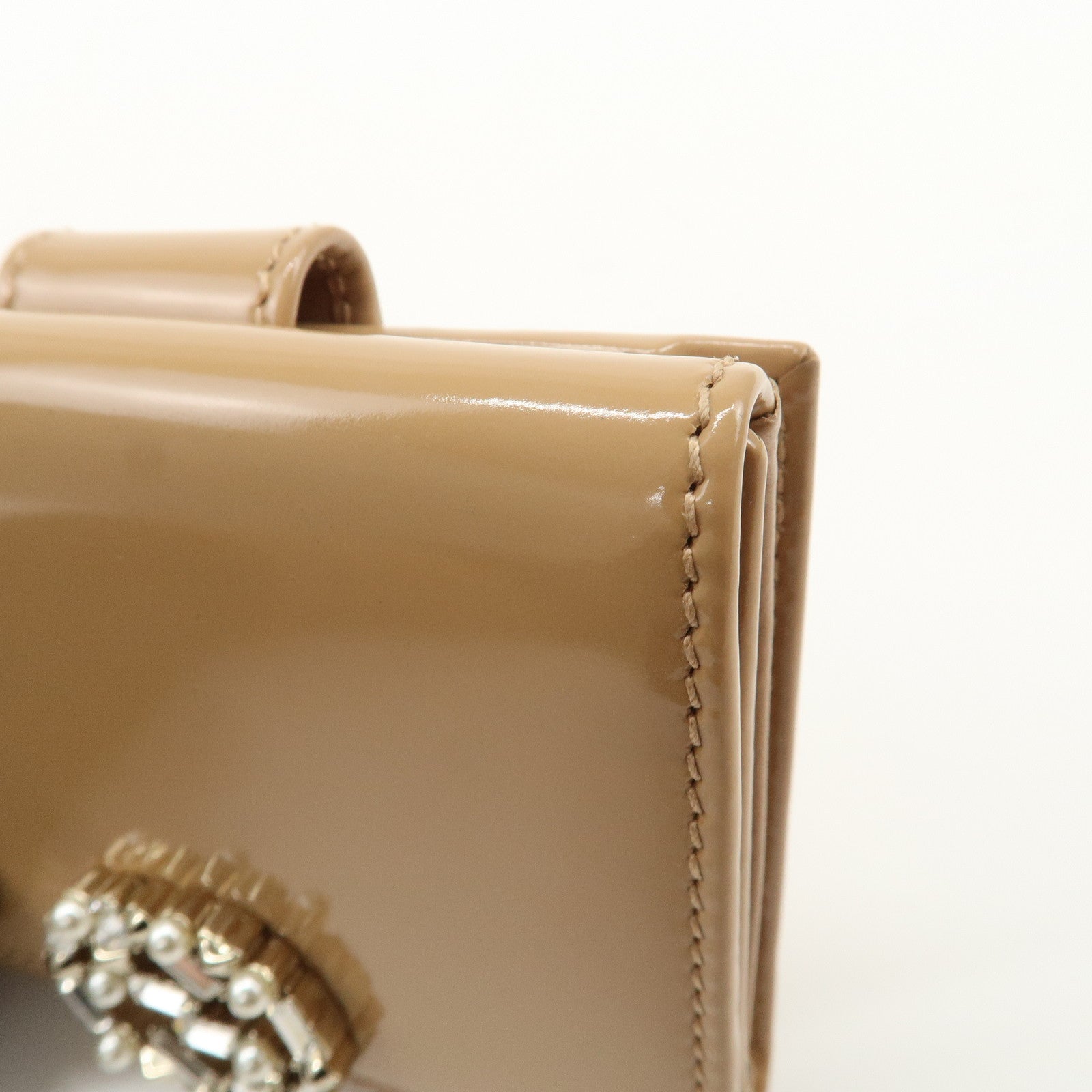 GUCCI GG Sparkling Mini French Flap W Hook Tri-fold Wallet 369688