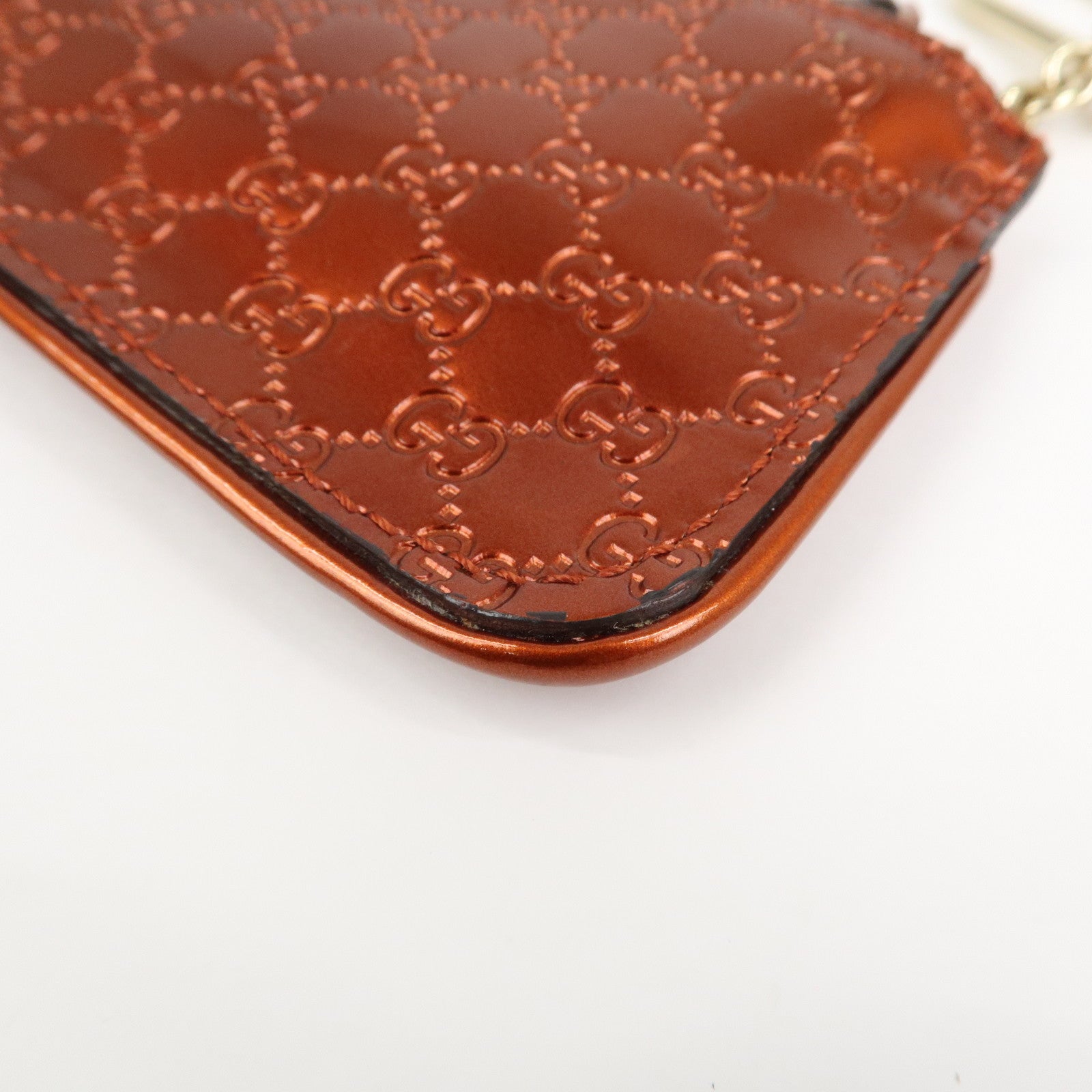 GUCCI Guccissima Leather Coin Case Key Hook Brown 233183