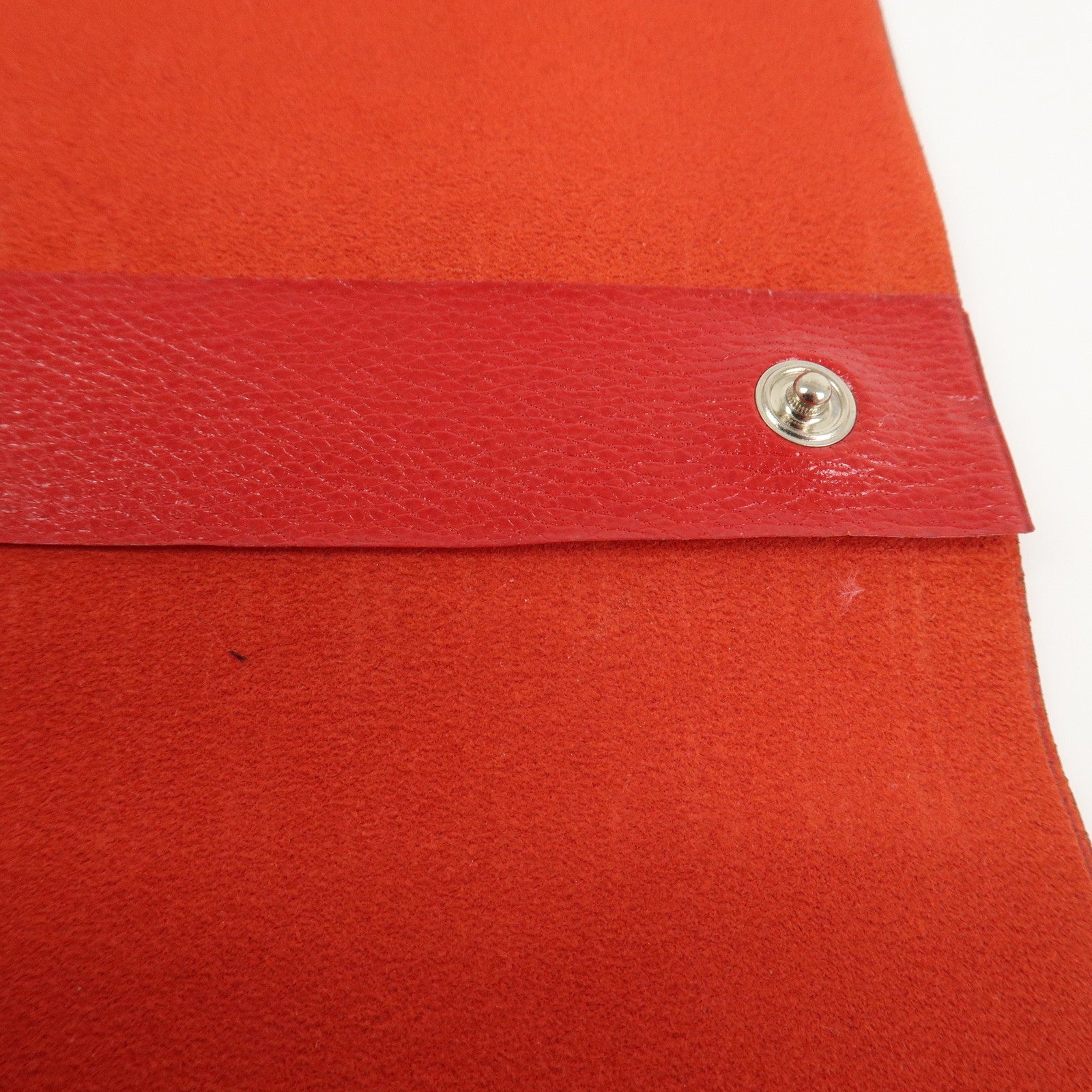 HERMES Cahier Rouleaul Leather Notebook Cover Red