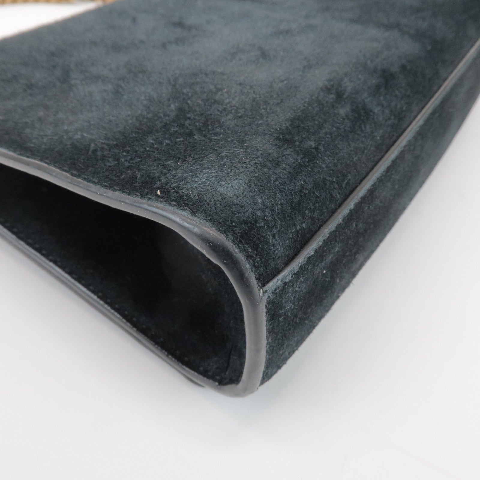 SAINT LAURENT PARIS Cassandra Suede Rhinestone Shoulder Bag 513074