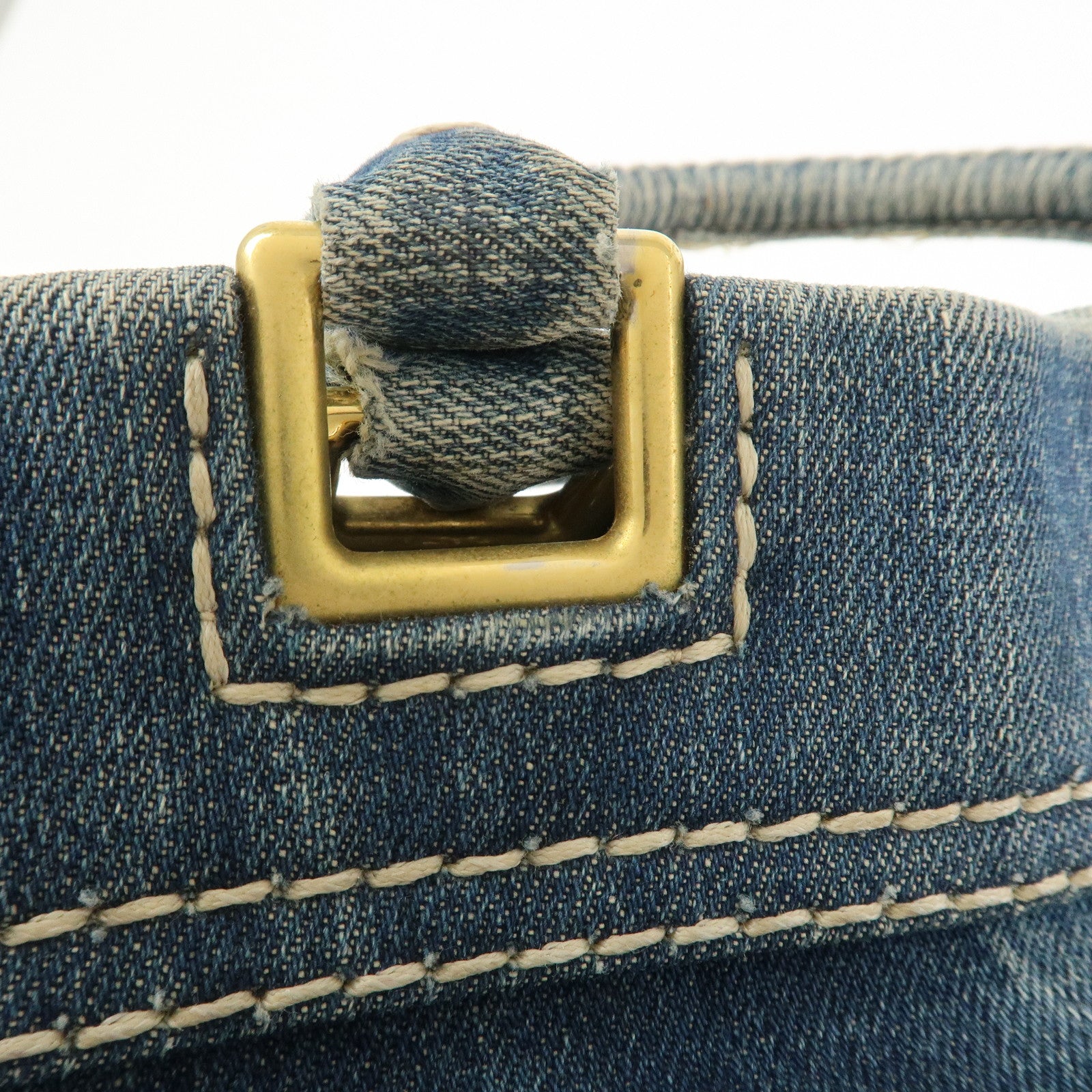 PRADA Denim 2Way Bag Hand Bag Shoulder Bag Tote Bag Blue BN2070