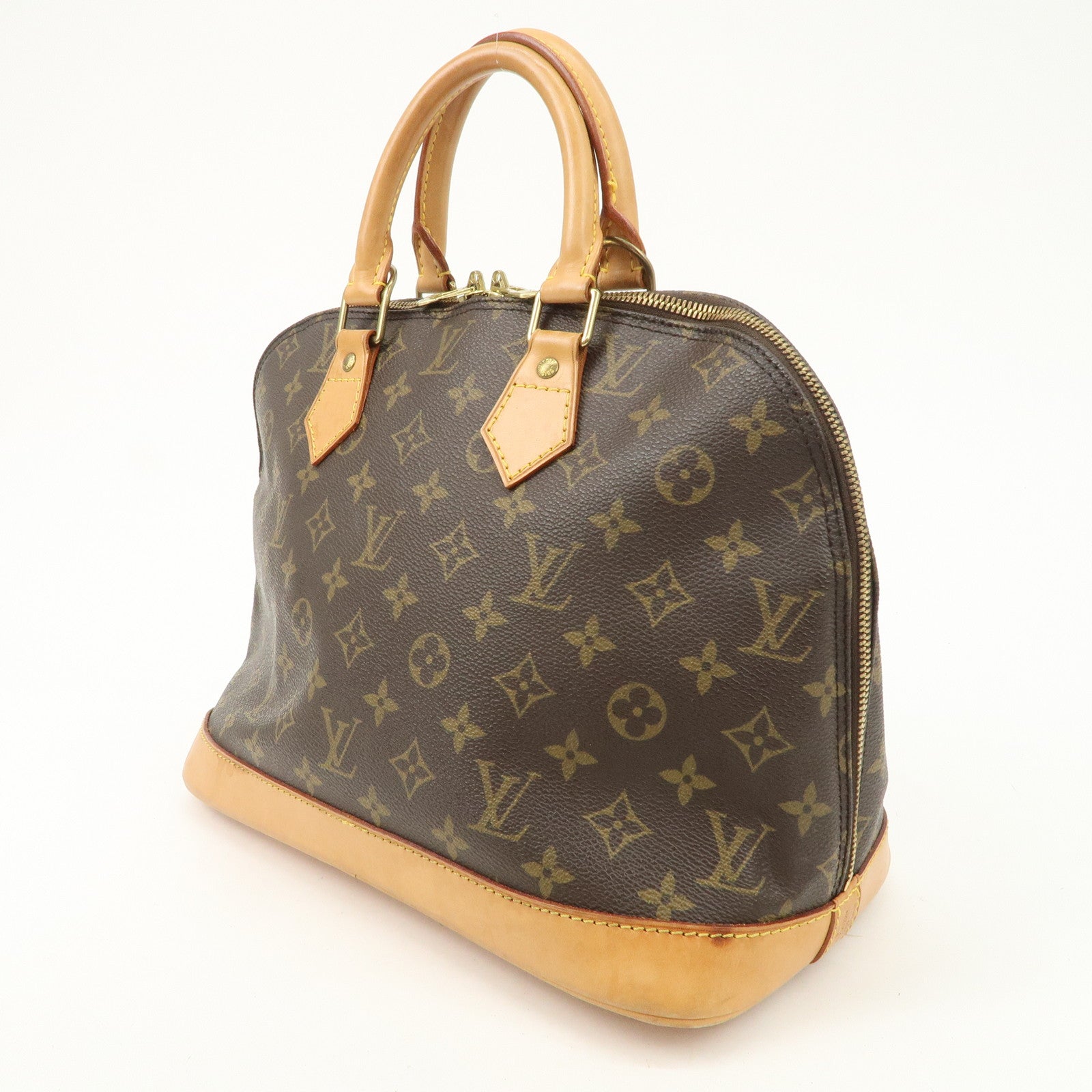 Louis Vuitton Monogram Canvas Alma Hand Bag Brown M51130 Used