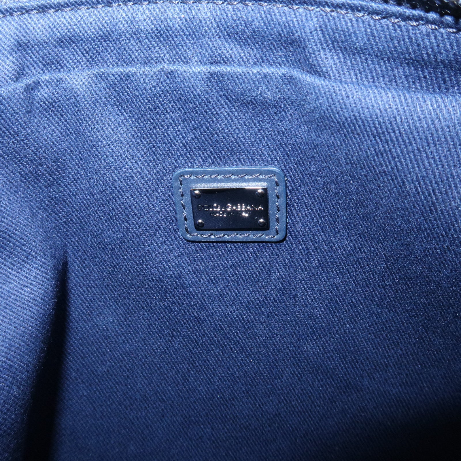 Dolce&Gabbana Canvas PVC Leather Shoulder Bag Navy