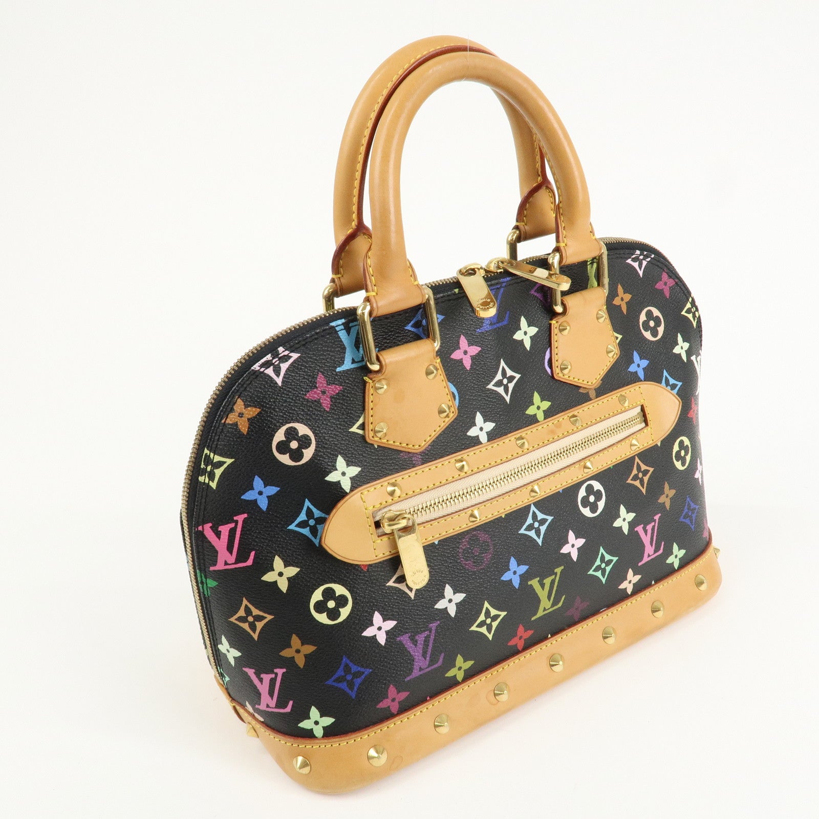 Louis Vuitton Monogram Multicolor Alma Hand Bag Noir M92646 Used